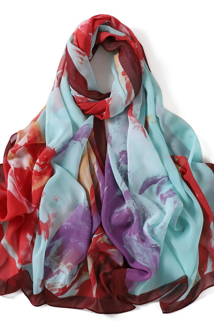 Beauty of Art Chiffon print hijab Kabayare