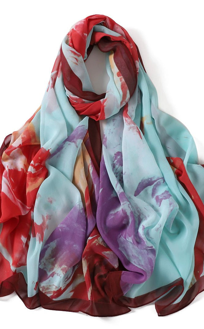 Beauty of Art Chiffon print hijab Kabayare