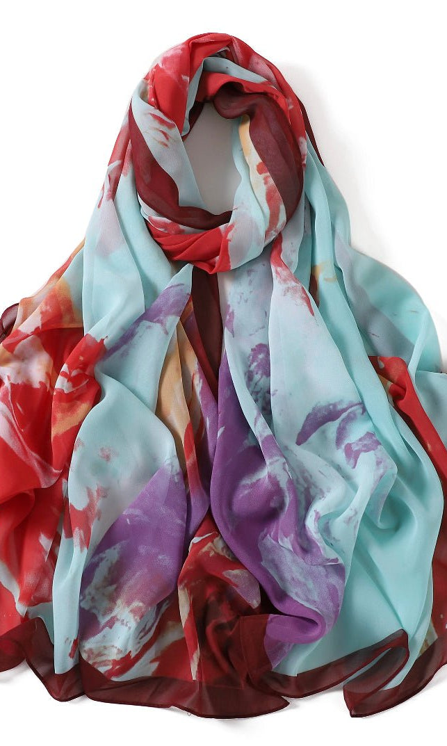 Beauty of Art Chiffon print hijab Kabayare