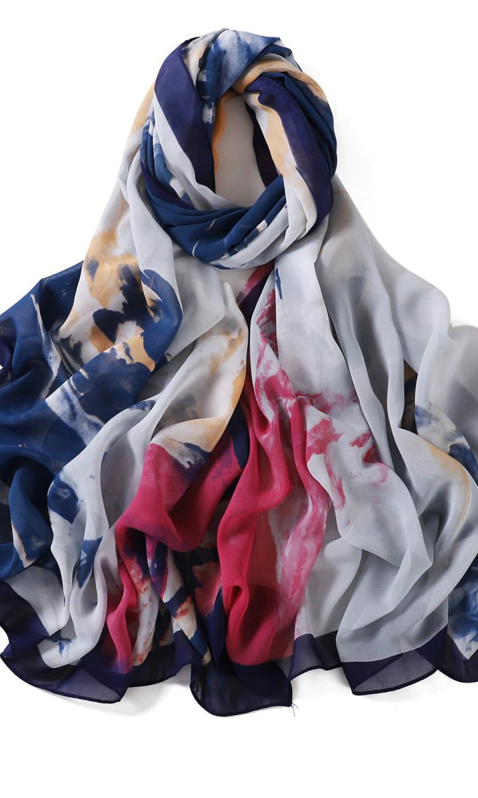 Beauty of Art Chiffon print hijab Kabayare