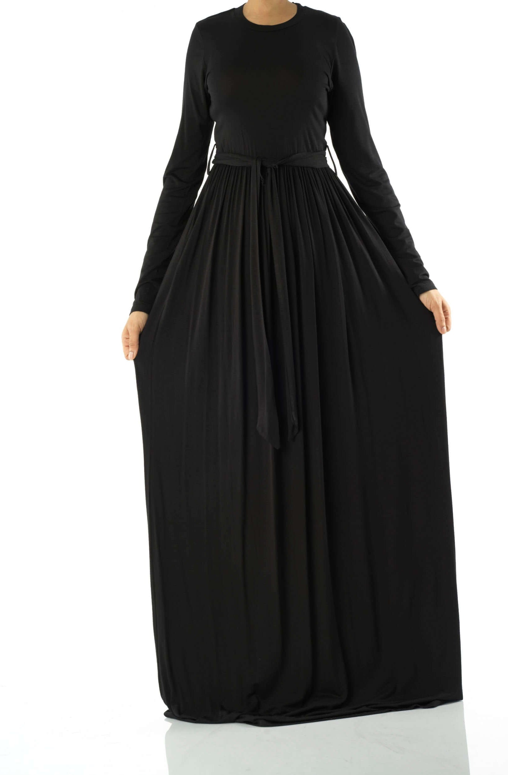 Black Cotton Candy Jersey Maxi Dress ( Extra Soft) Kabayare