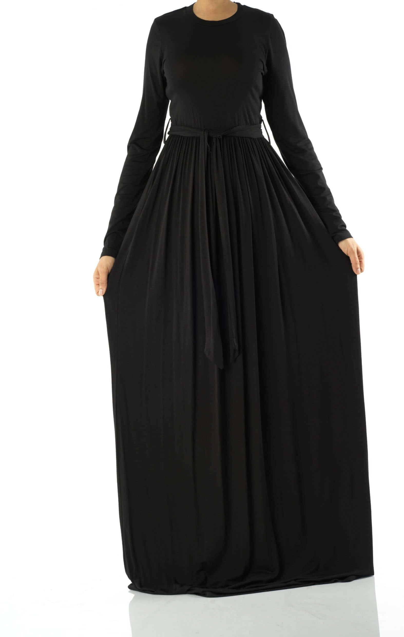 Black Cotton Candy Jersey Maxi Dress ( Extra Soft) Kabayare