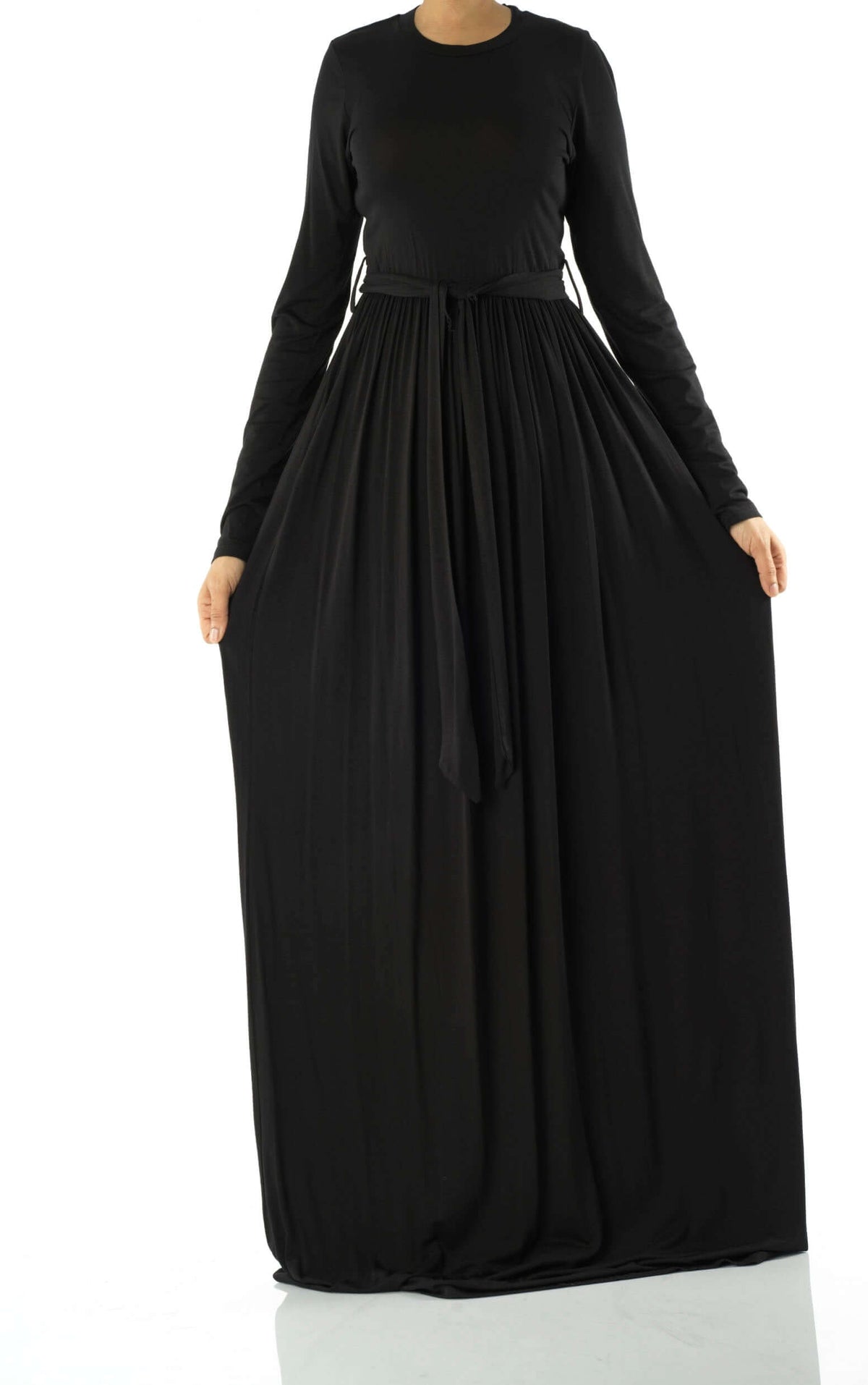 Black Cotton Candy Jersey Maxi Dress ( Extra Soft) Kabayare