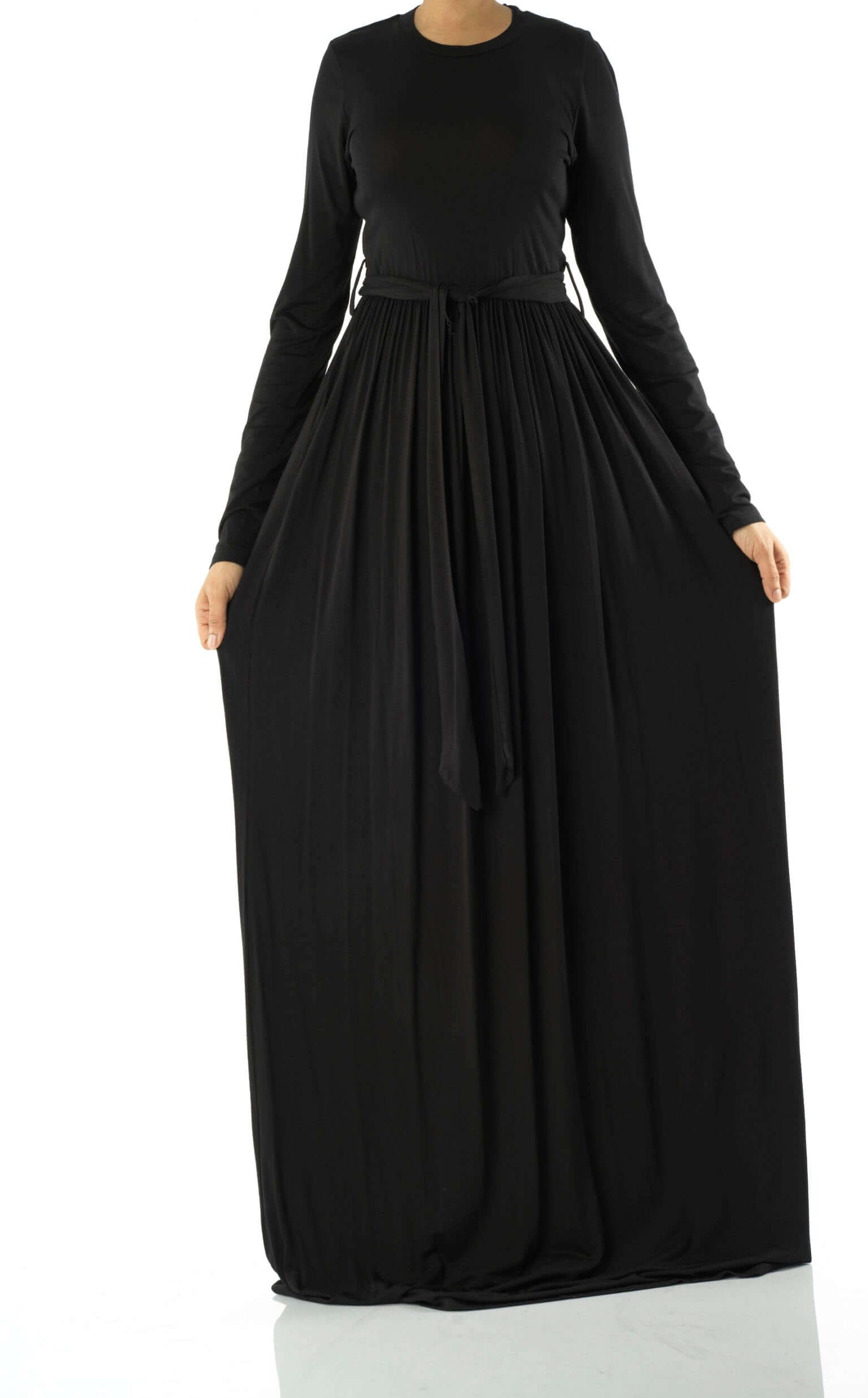 Black Cotton Candy Jersey Maxi Dress ( Extra Soft) Kabayare
