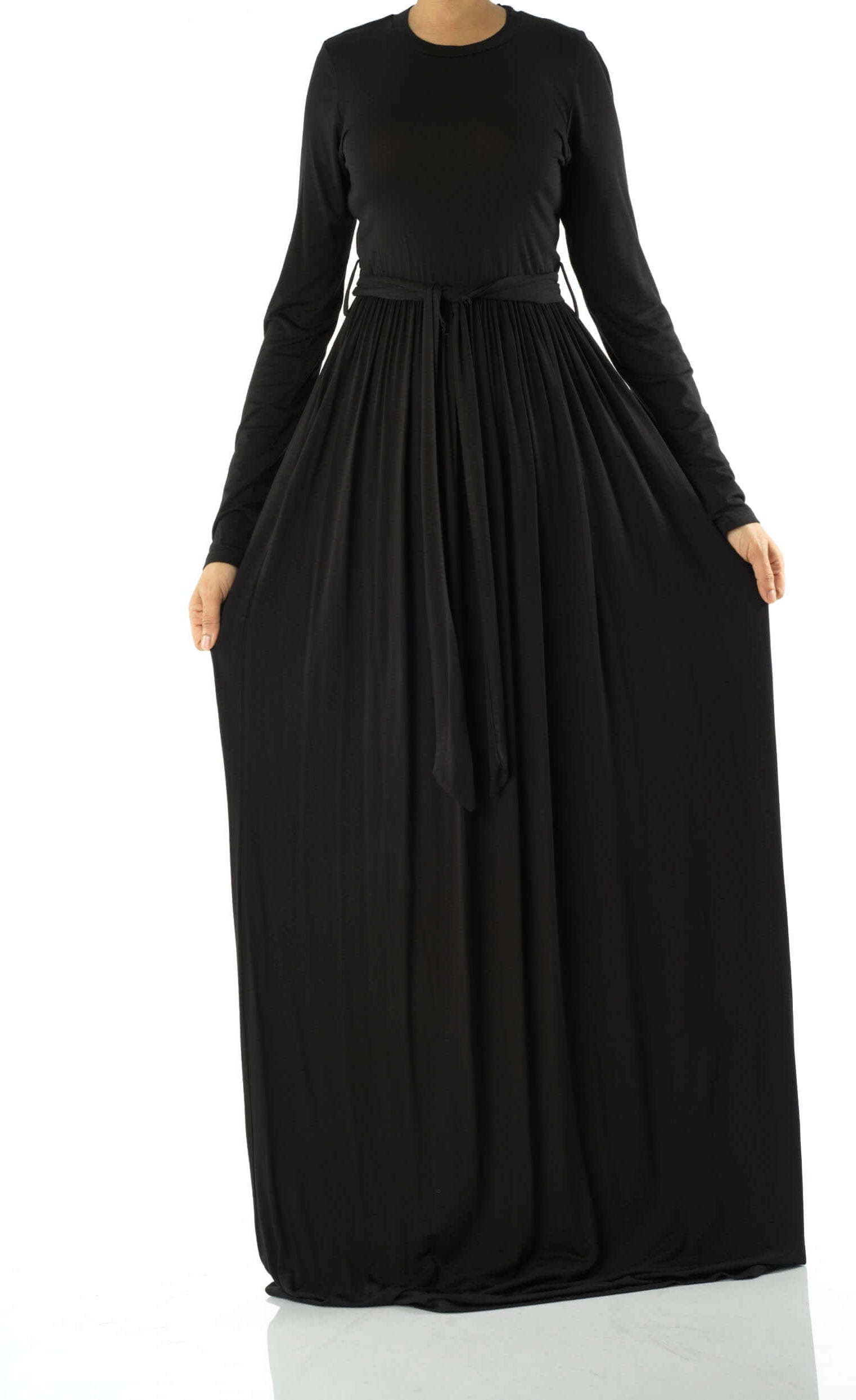 Black Cotton Candy Jersey Maxi Dress ( Extra Soft) Kabayare