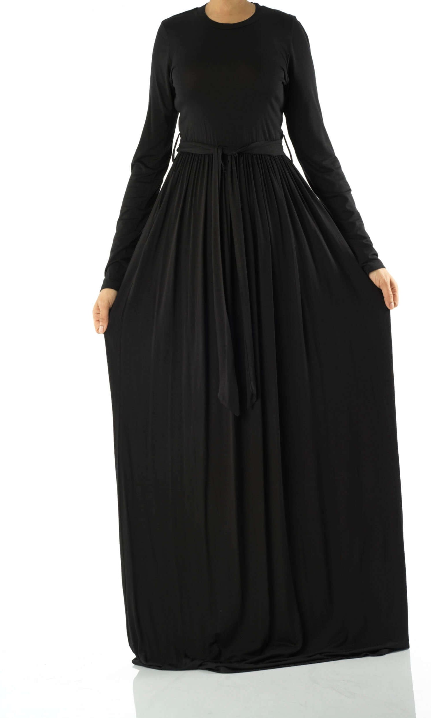 Black Cotton Candy Jersey Maxi  Dress ( Extra Soft) Kabayare