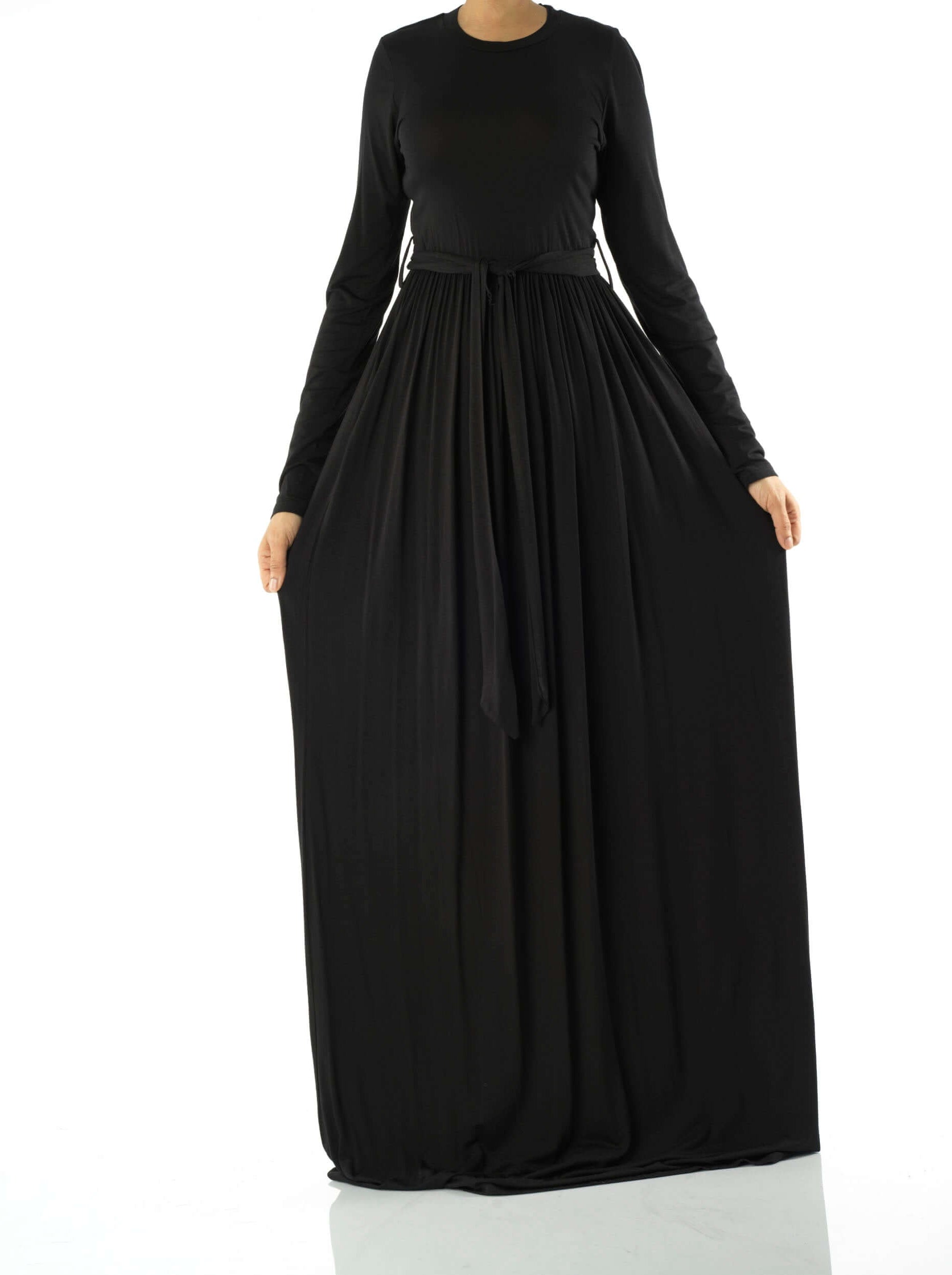 Black Cotton Candy Jersey Maxi Dress ( Extra Soft) Kabayare