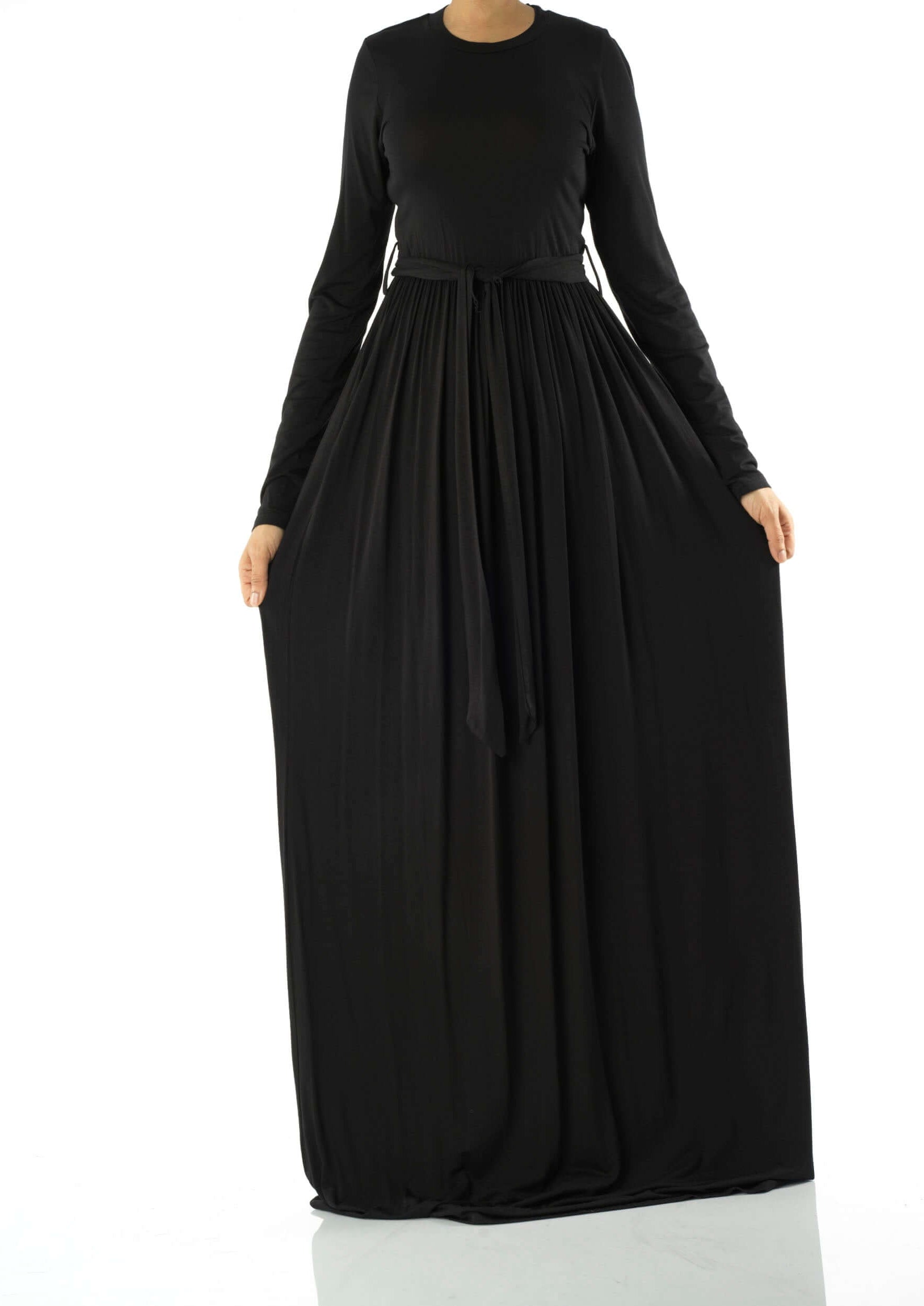 Black Cotton Candy Jersey Maxi Dress ( Extra Soft) Kabayare