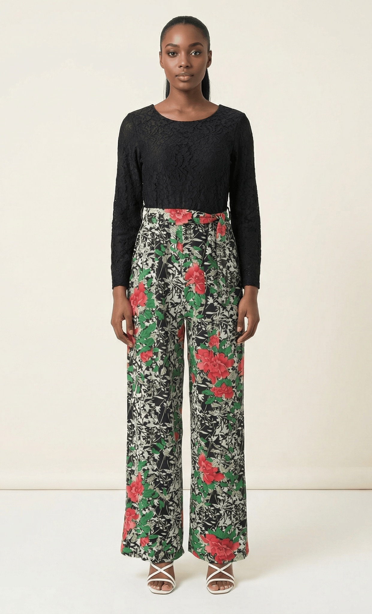Black floral jumpsuits Kabayare