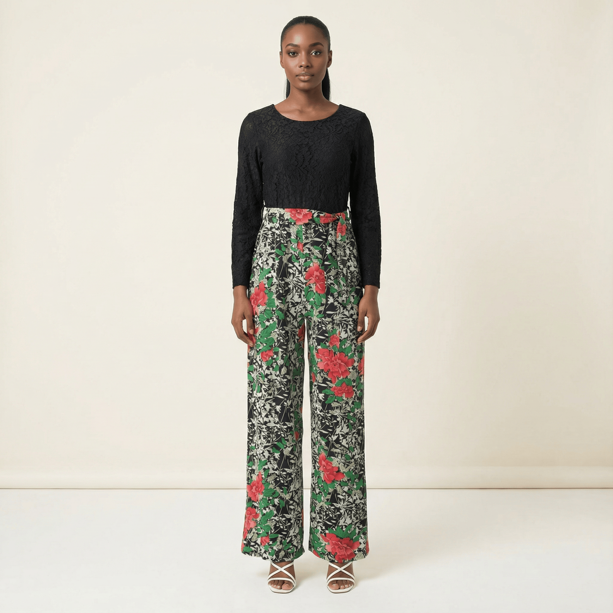 Black floral jumpsuits Kabayare