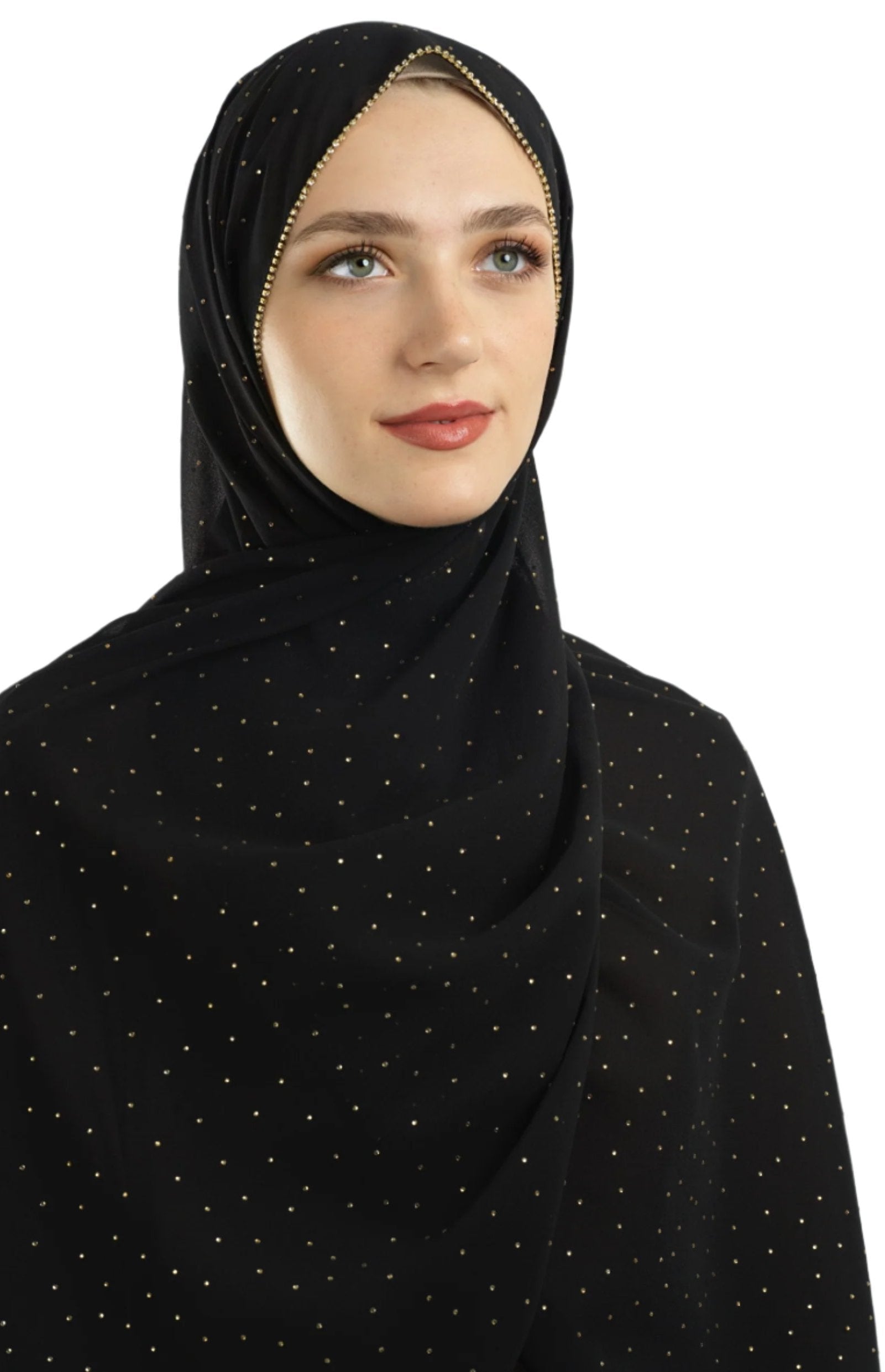 Black Glamour chiffon hijab Kabayare