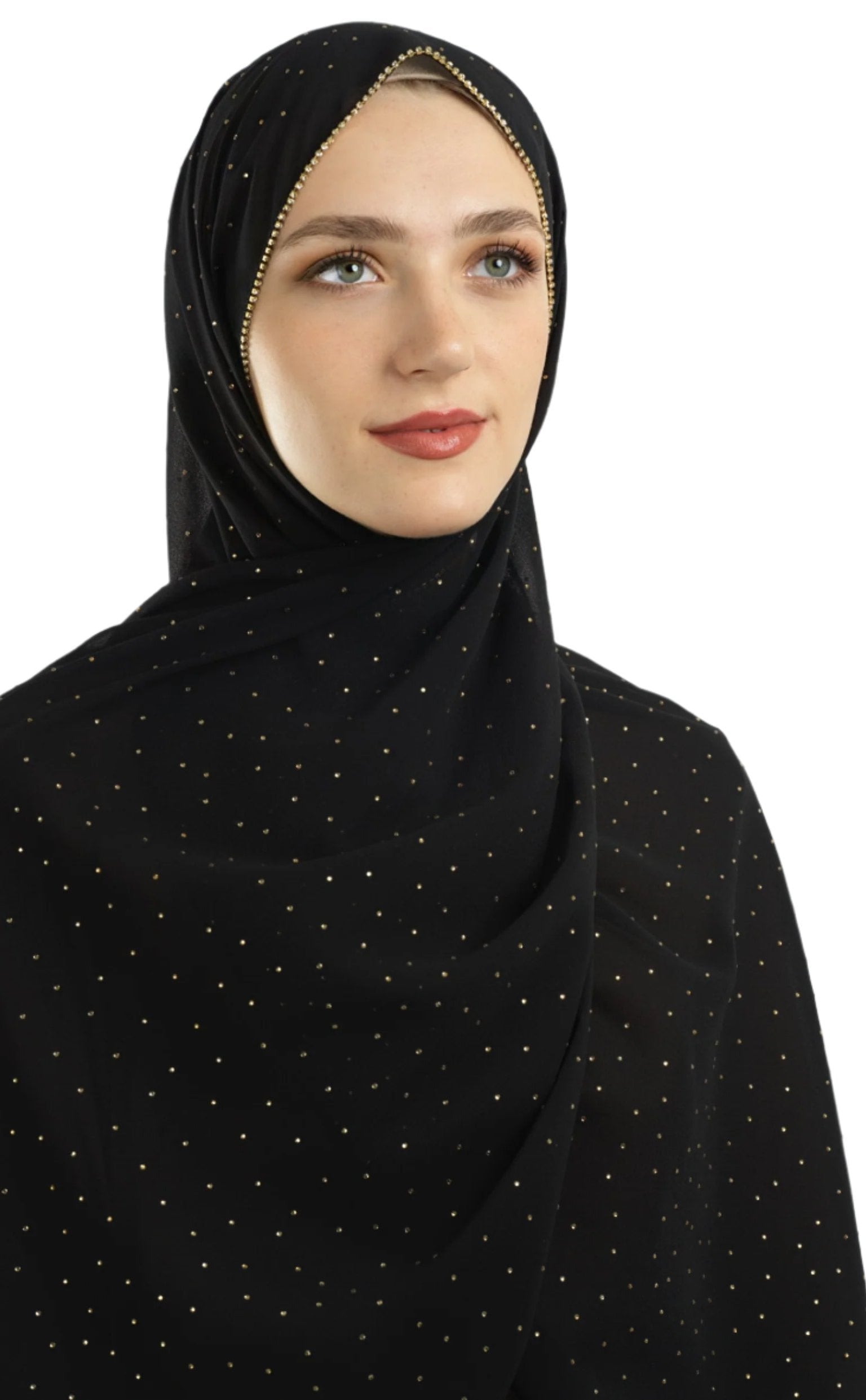 Black Glamour chiffon hijab Kabayare