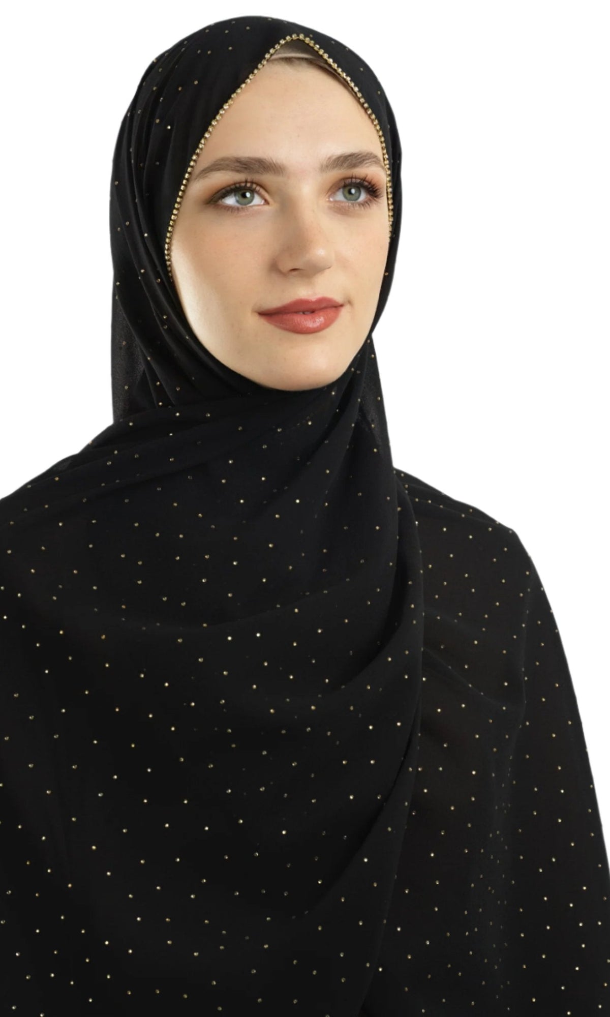 Black Glamour chiffon hijab Kabayare