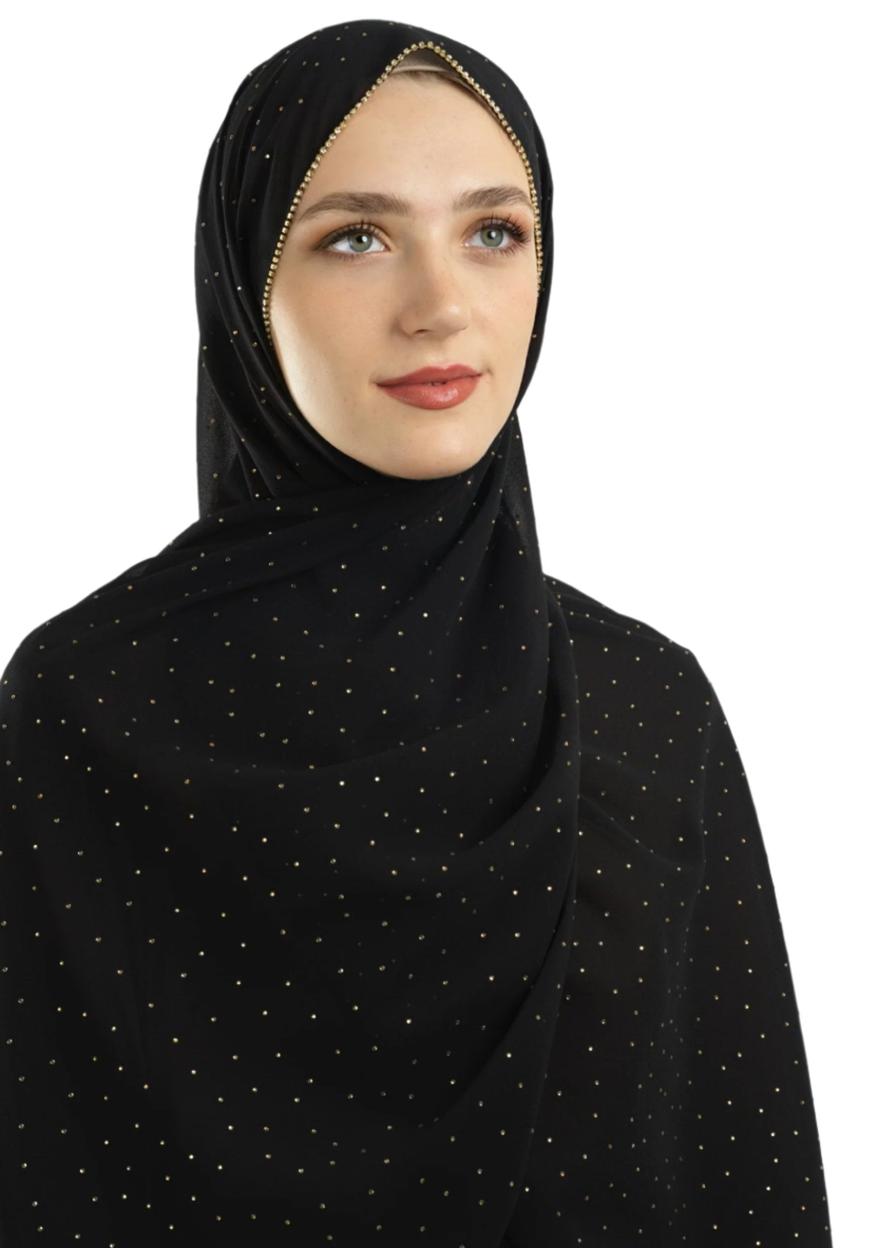 Black Glamour chiffon hijab Kabayare