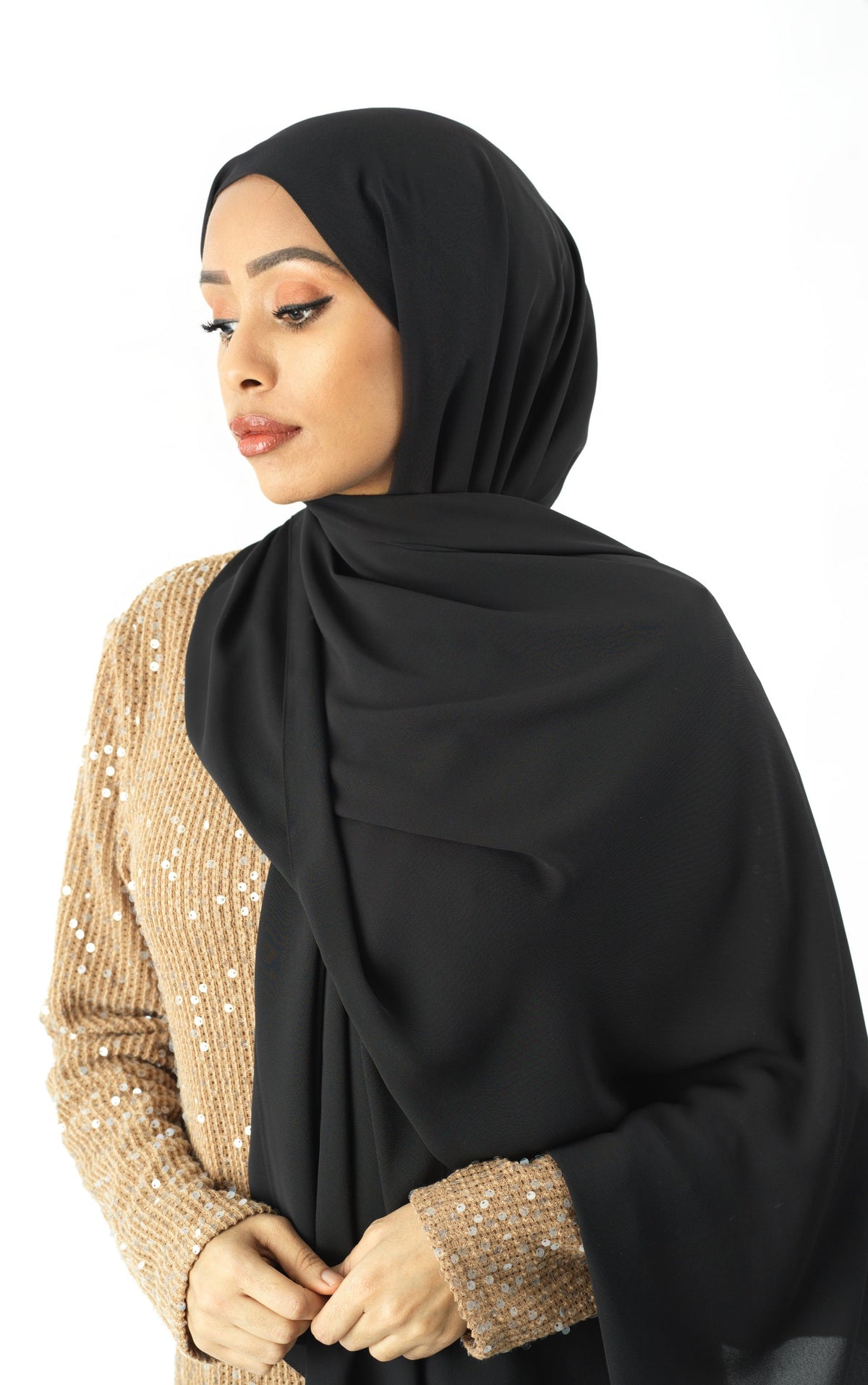 Black Korean Chiffon hijab Kabayare