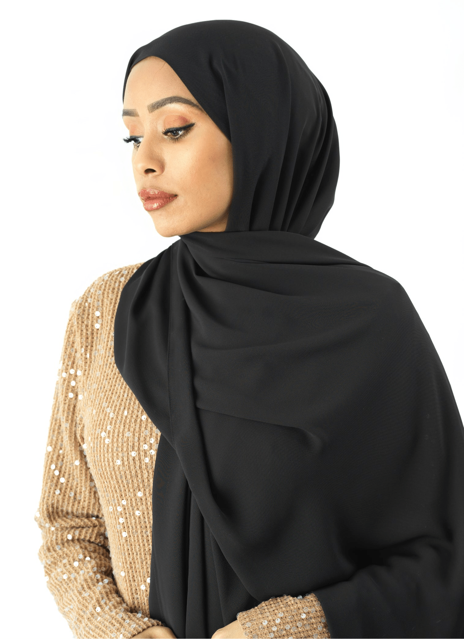 Black Korean Chiffon hijab Kabayare