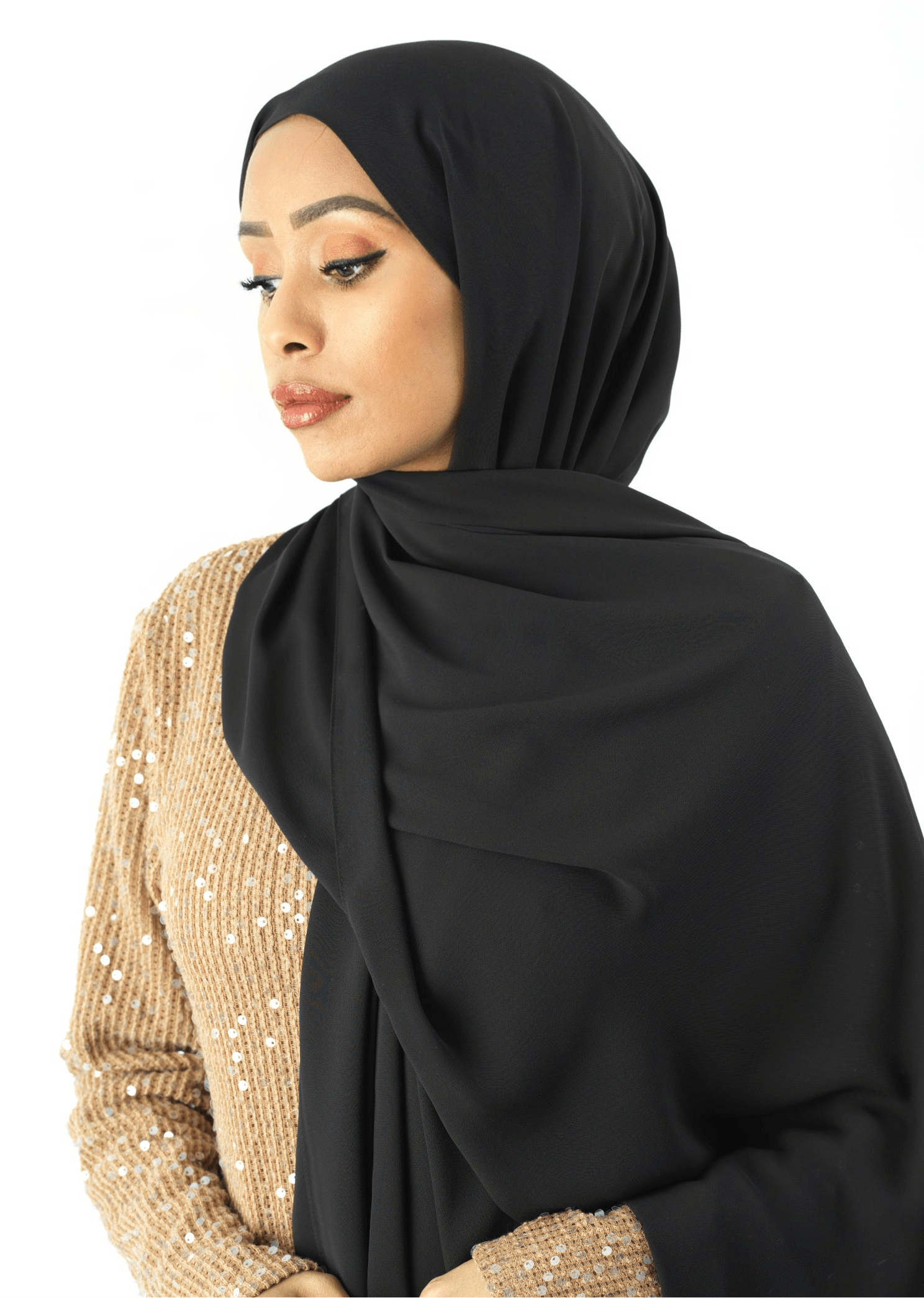 Black Korean Chiffon hijab Kabayare
