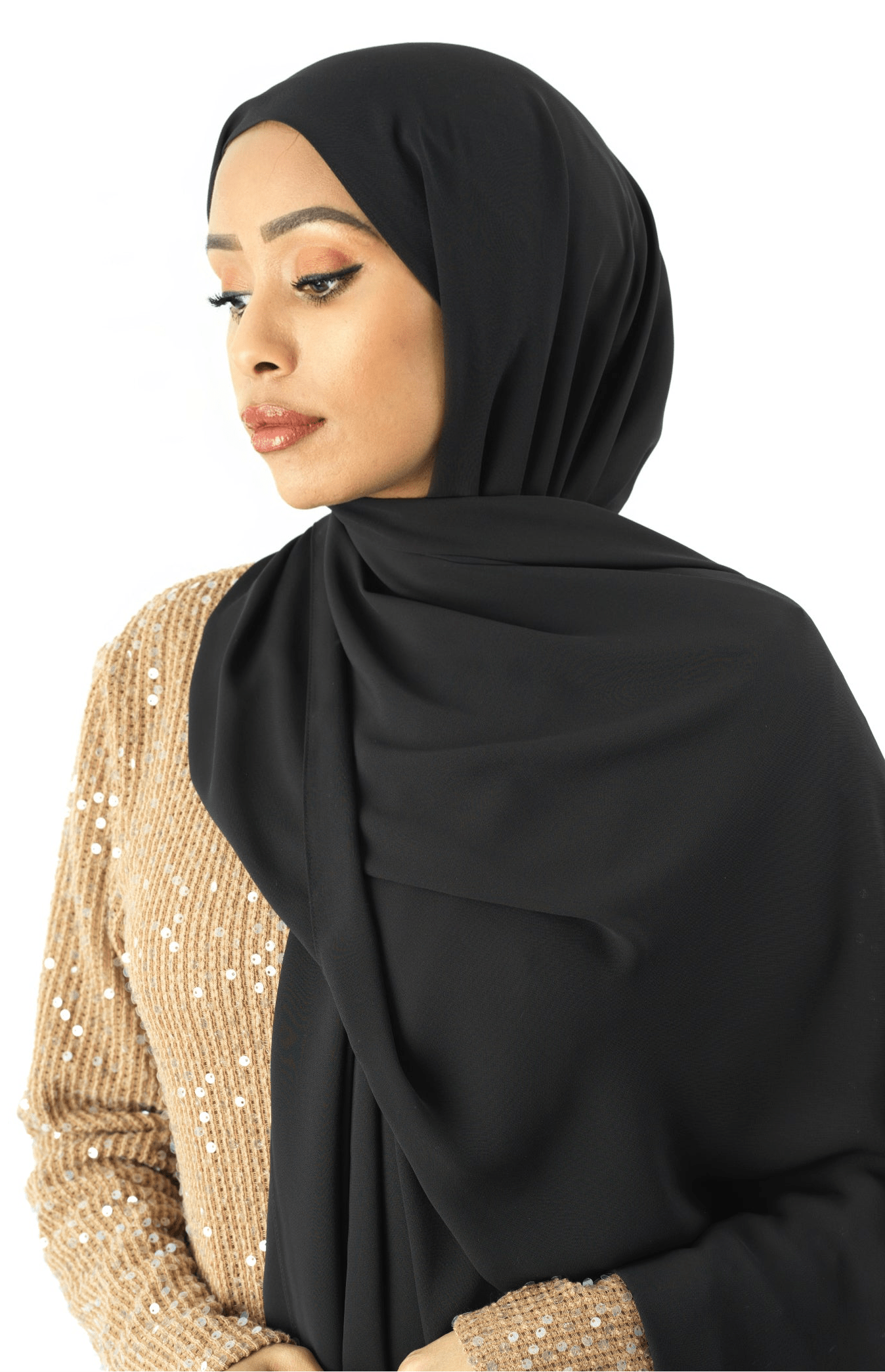 Black Korean Chiffon hijab Kabayare