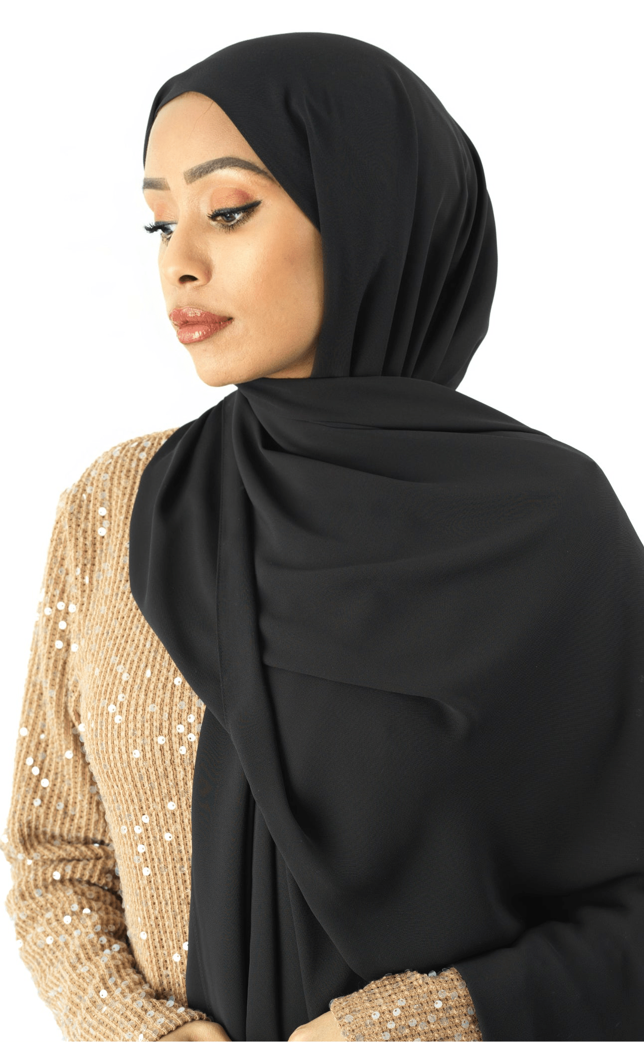Black Korean Chiffon hijab Kabayare