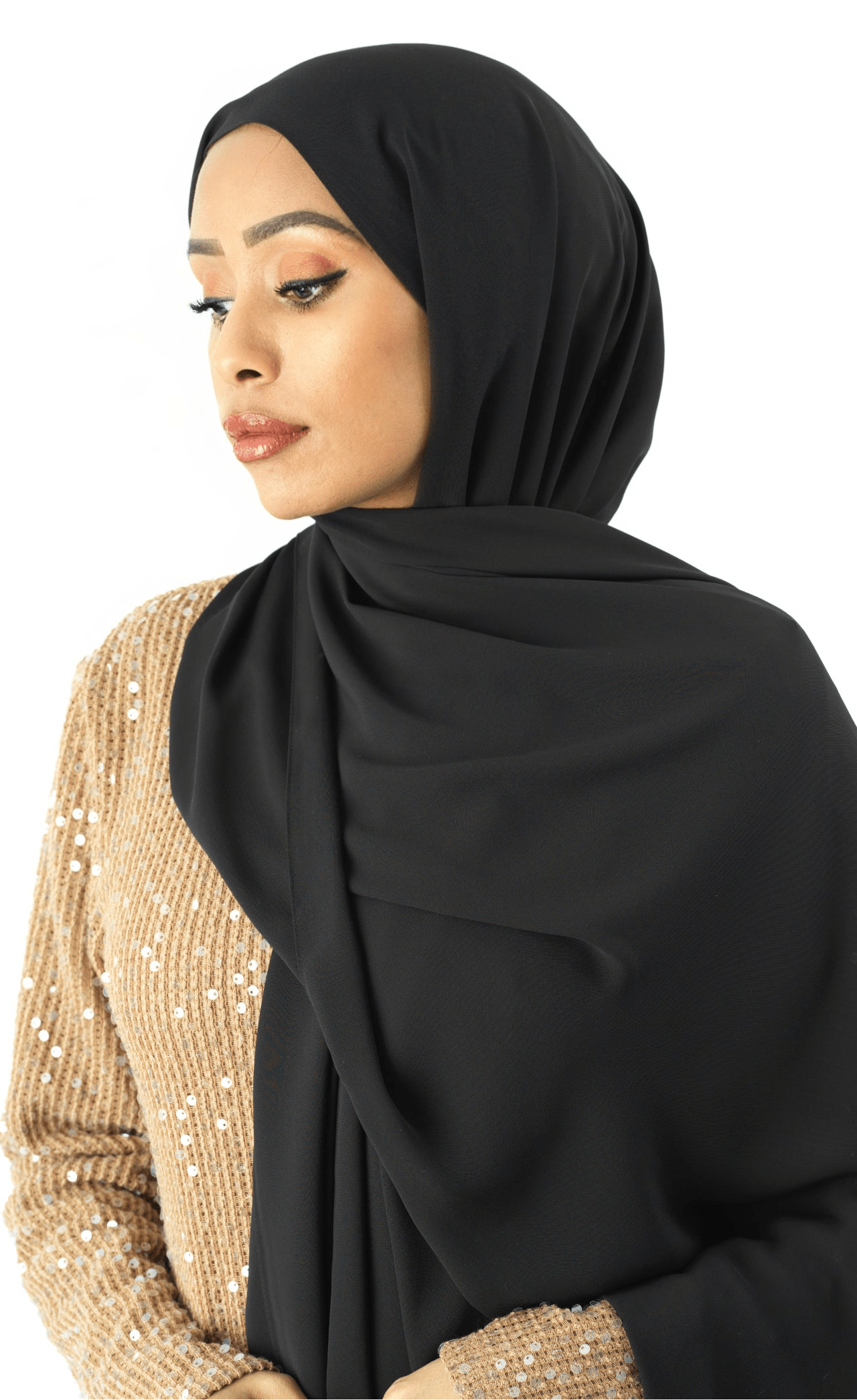 Black Korean Chiffon hijab Kabayare