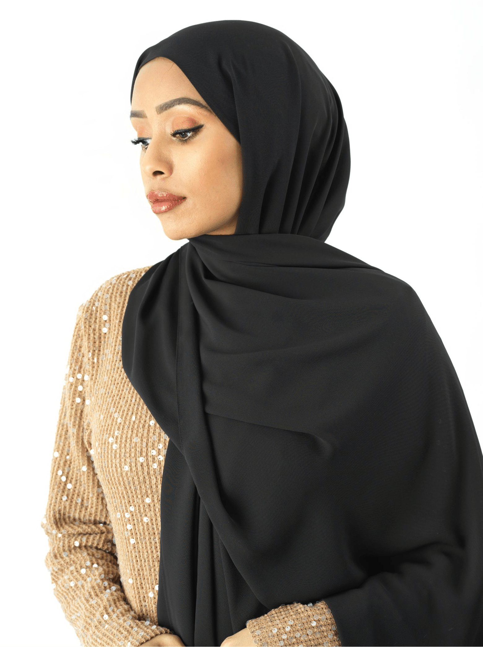 Black Korean Chiffon hijab Kabayare