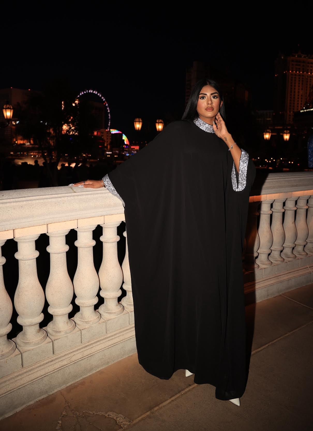 Black luxurious kaftan dress dirac Kabayare
