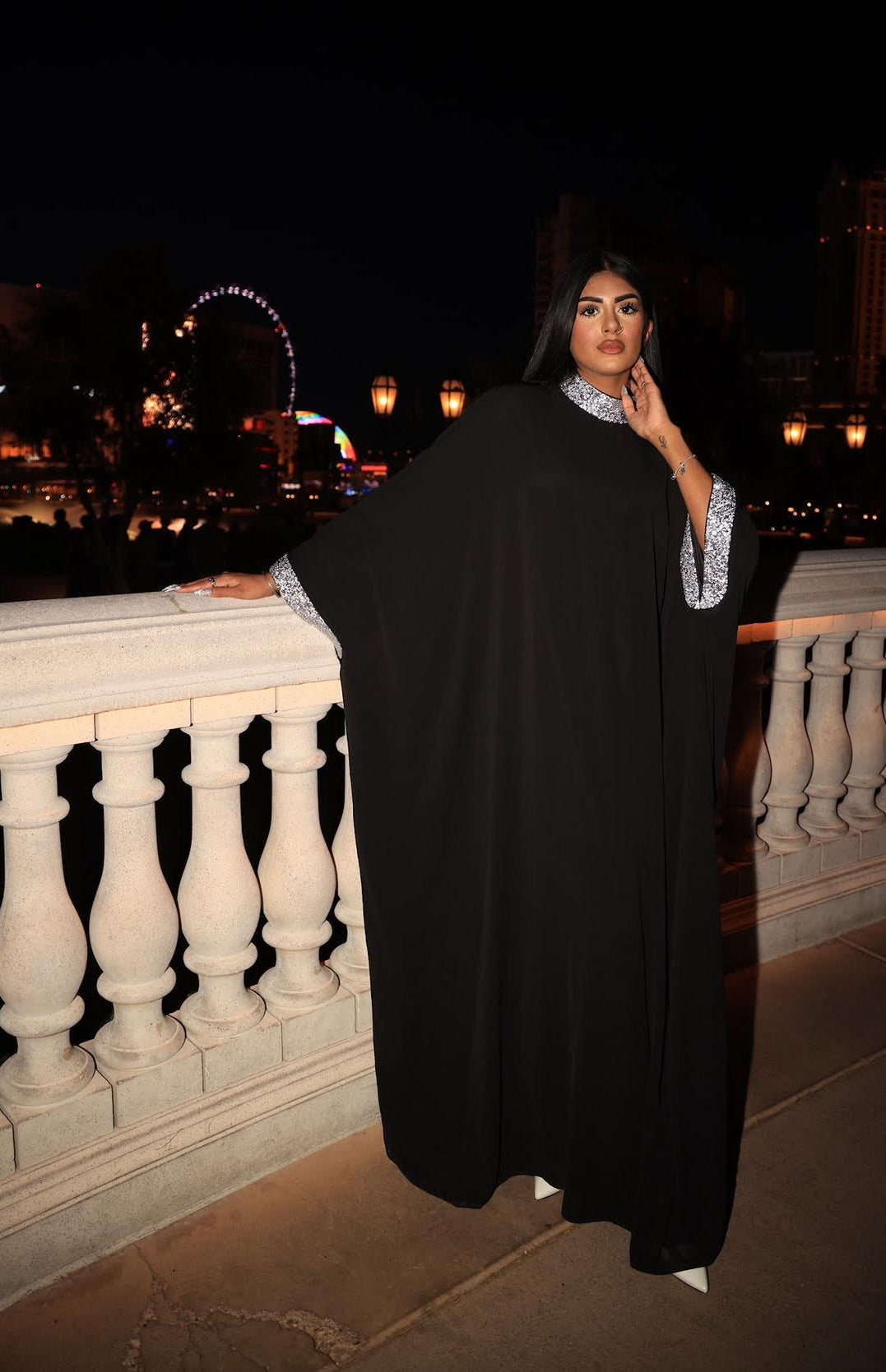 Black luxurious kaftan dress dirac Kabayare