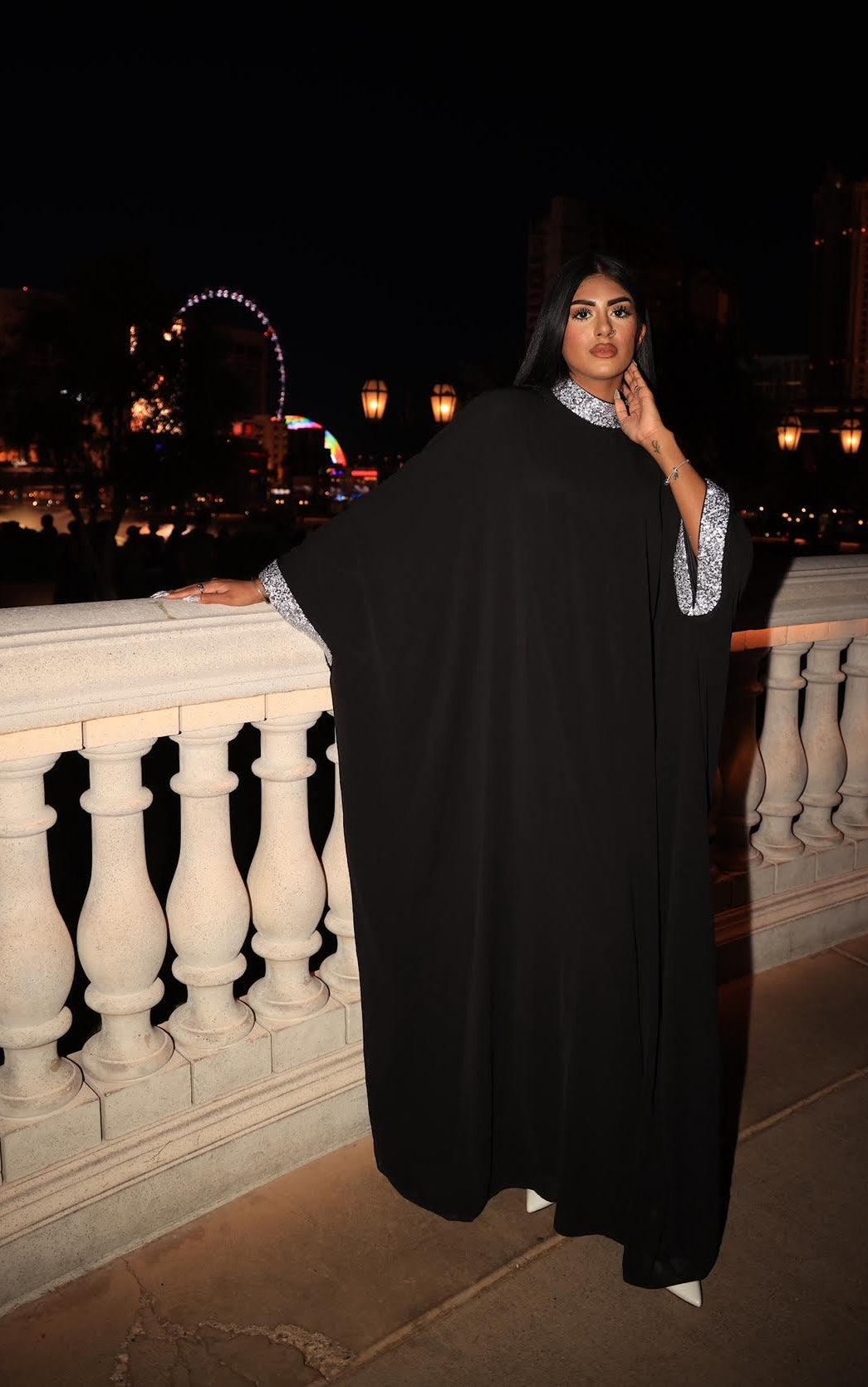 Black luxurious kaftan dress dirac Kabayare