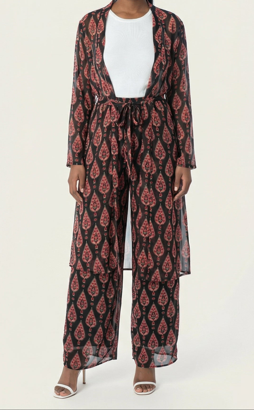 Black monniete print matching set Kabayare