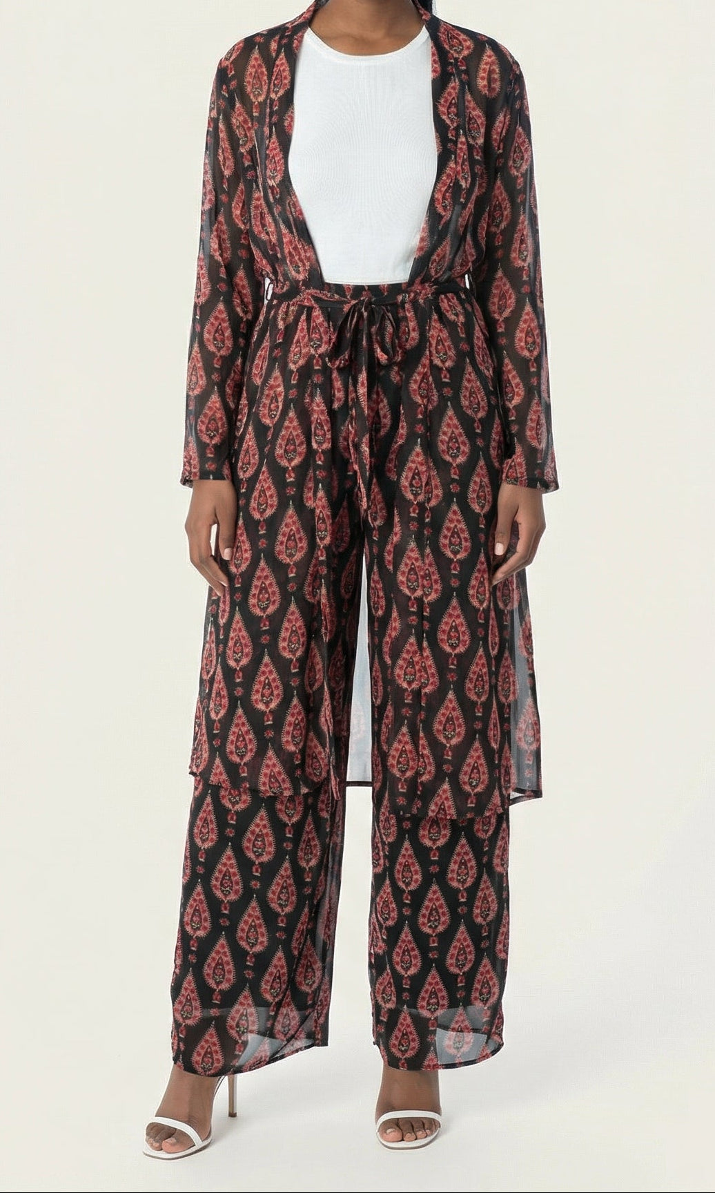 Black monniete print matching set Kabayare