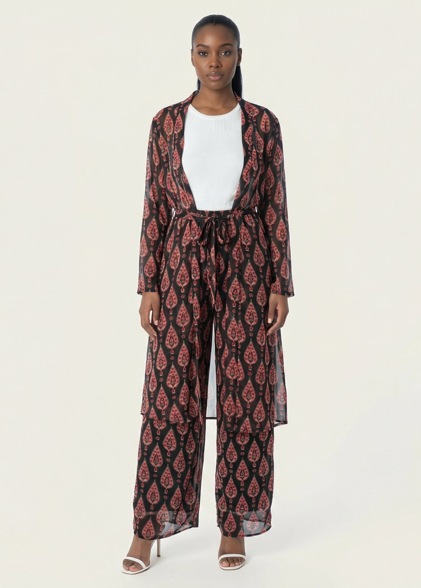 Black monniete print matching set Kabayare