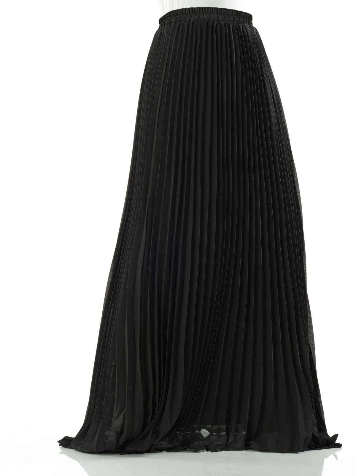 Black pleated chiffon Maxi Skirt Kabayare