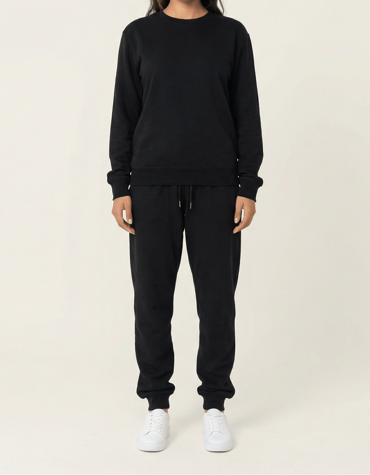 Black Pullover Sweatshirt matching set Kabayare