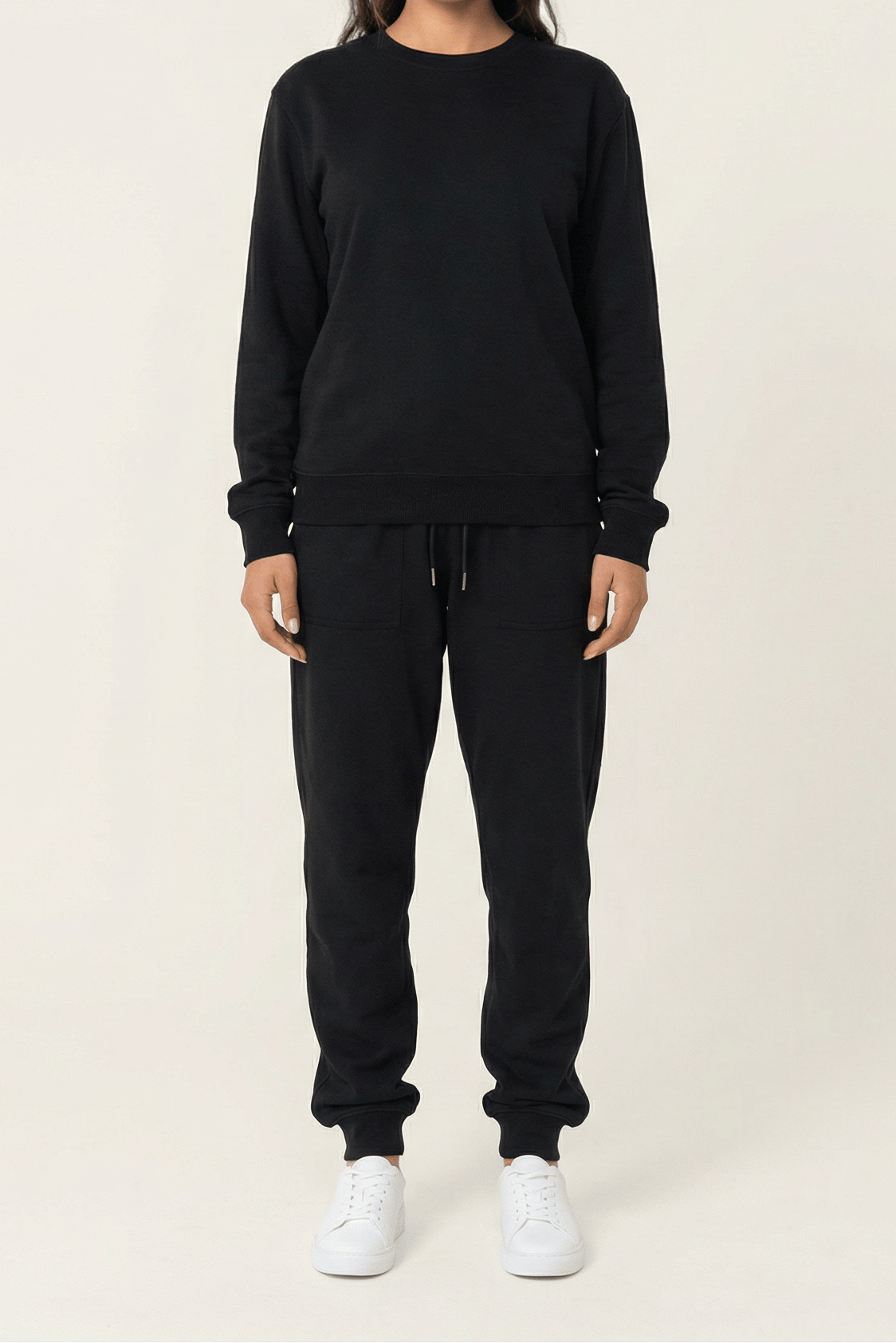 Black Pullover Sweatshirt matching set Kabayare