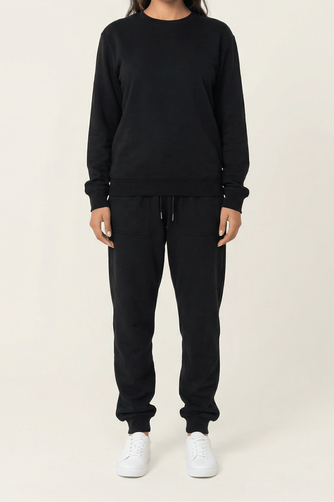 Black Pullover Sweatshirt matching set Kabayare