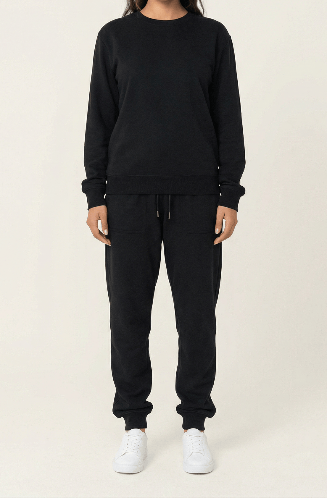Black Pullover Sweatshirt matching set Kabayare