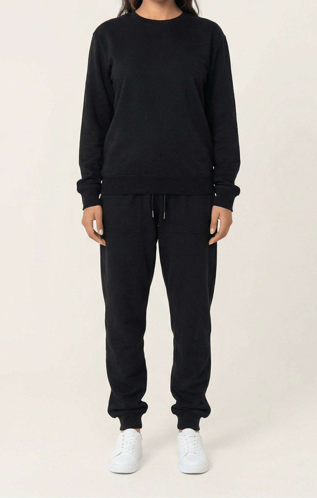 Black Pullover Sweatshirt matching set Kabayare