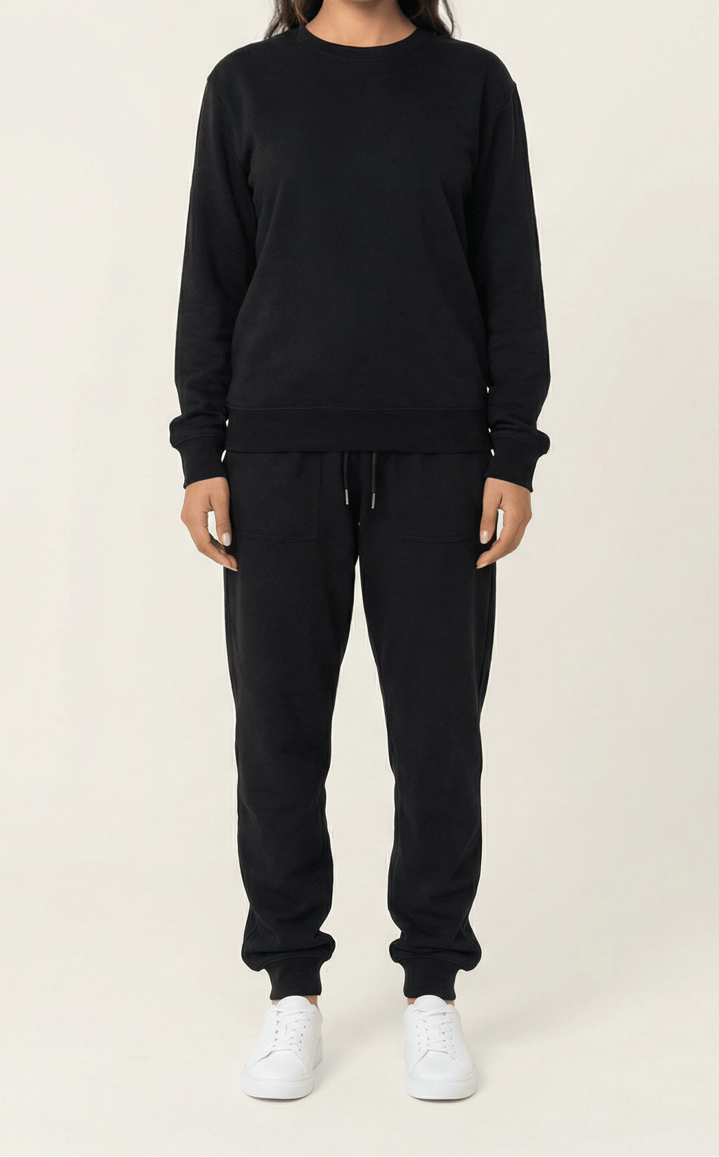 Black Pullover Sweatshirt matching set Kabayare