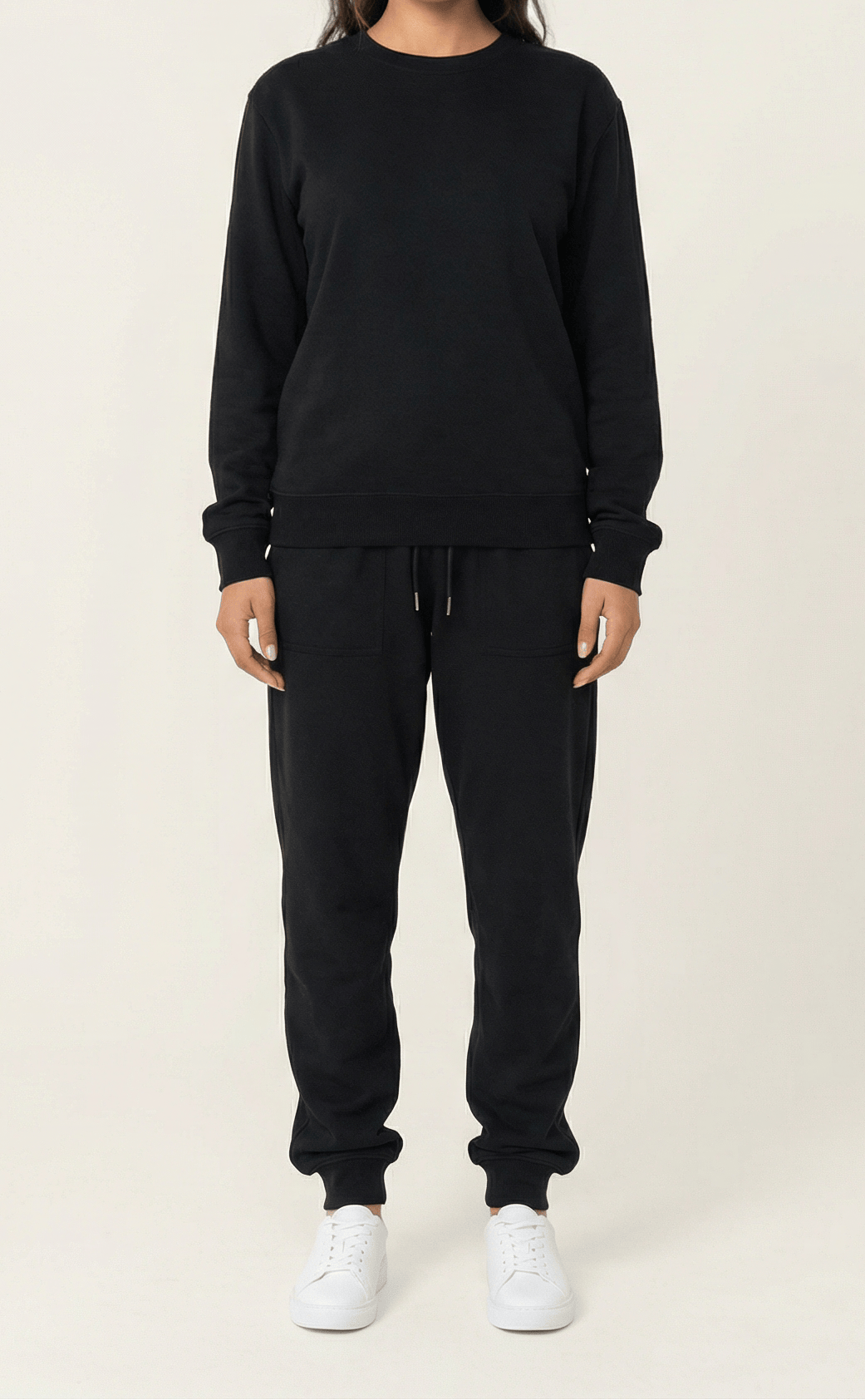 Black Pullover Sweatshirt matching set Kabayare