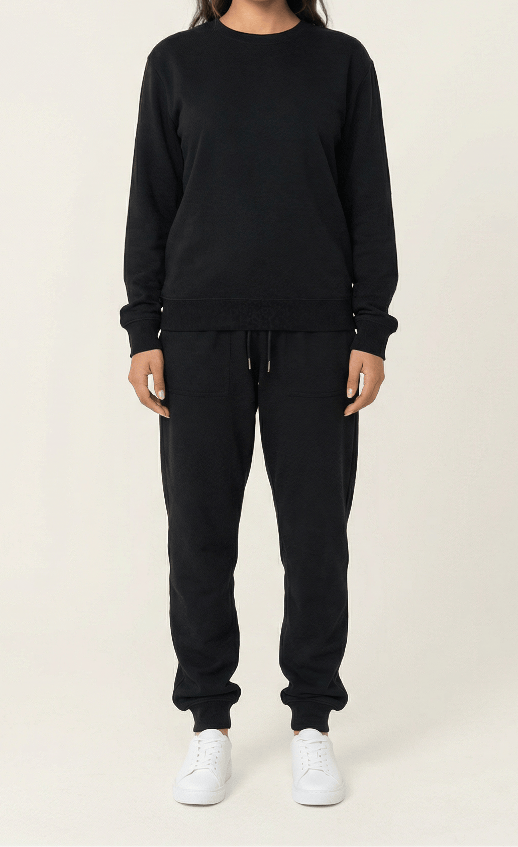 Black Pullover Sweatshirt matching set Kabayare