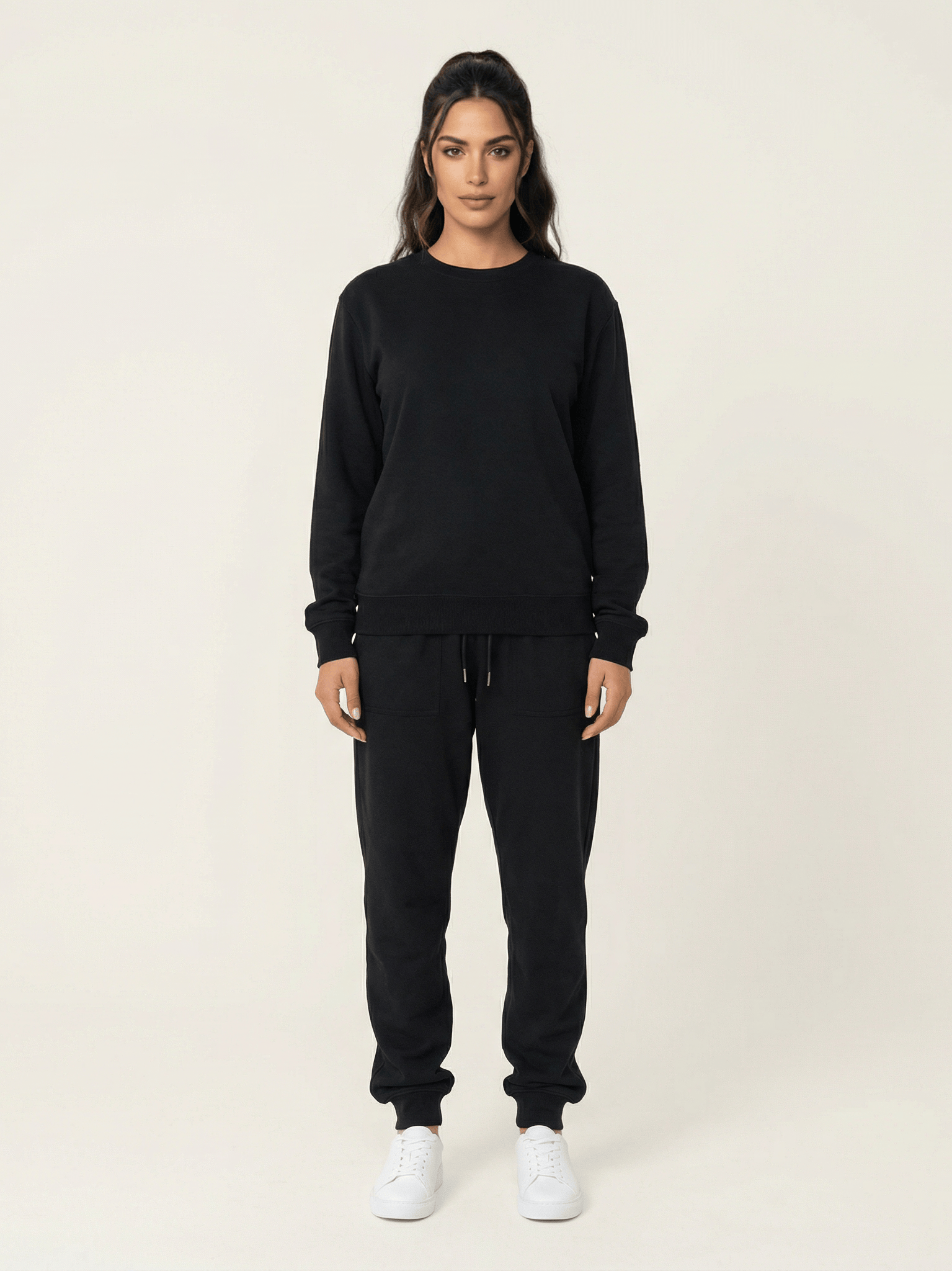 Black Pullover Sweatshirt matching set Kabayare