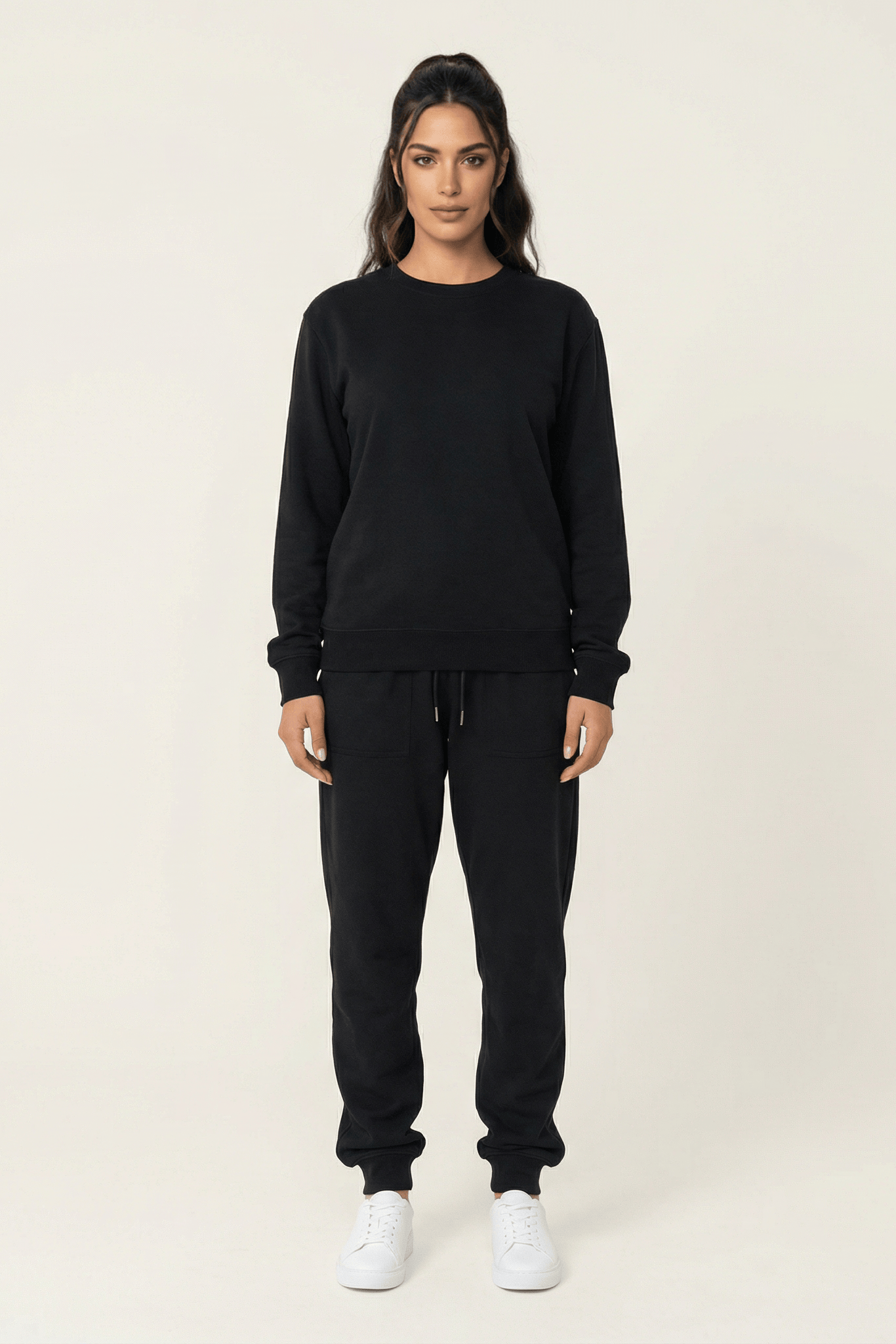 Black Pullover Sweatshirt matching set Kabayare