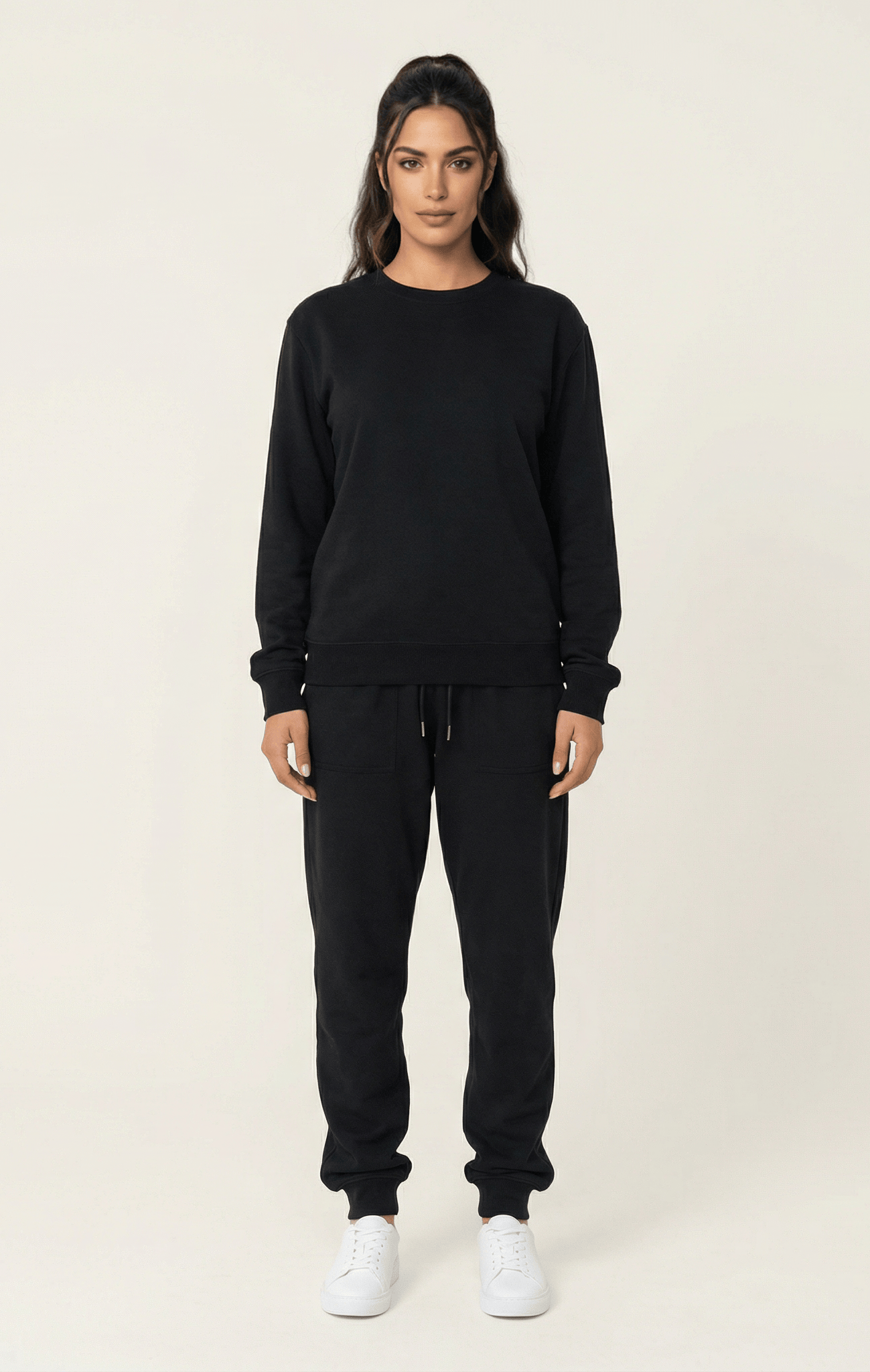 Black Pullover Sweatshirt matching set Kabayare