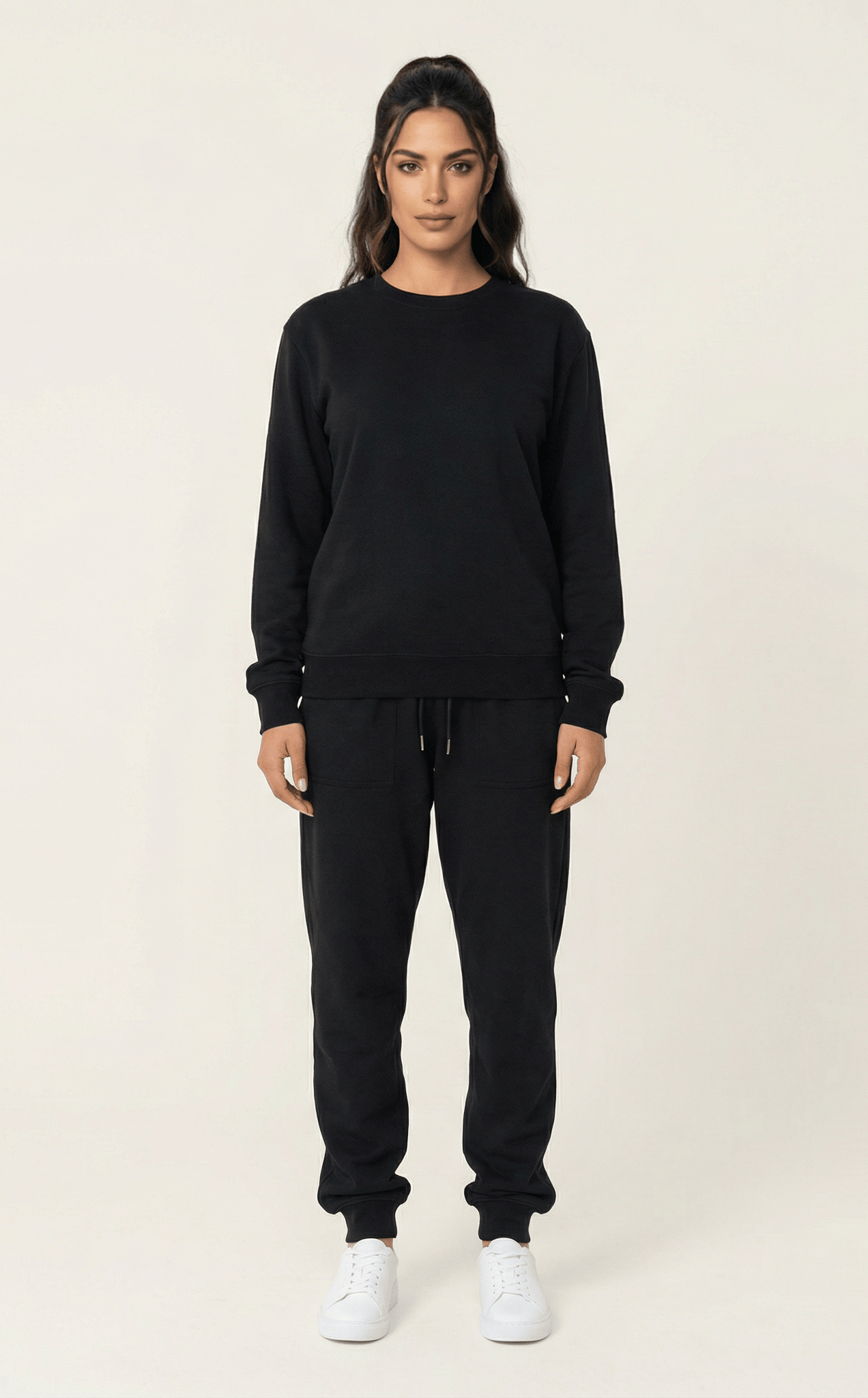 Black Pullover Sweatshirt matching set Kabayare