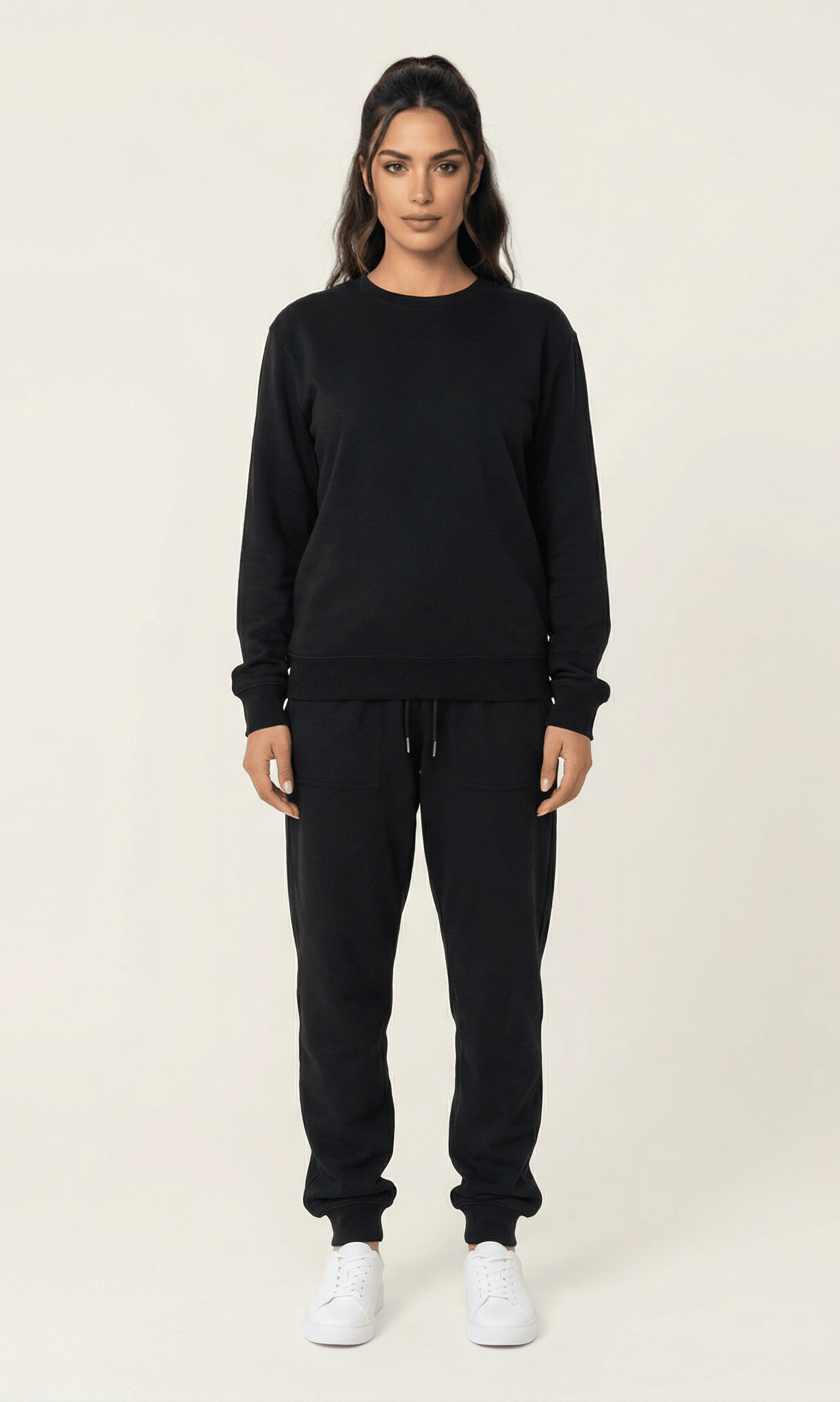 Black Pullover Sweatshirt matching set Kabayare