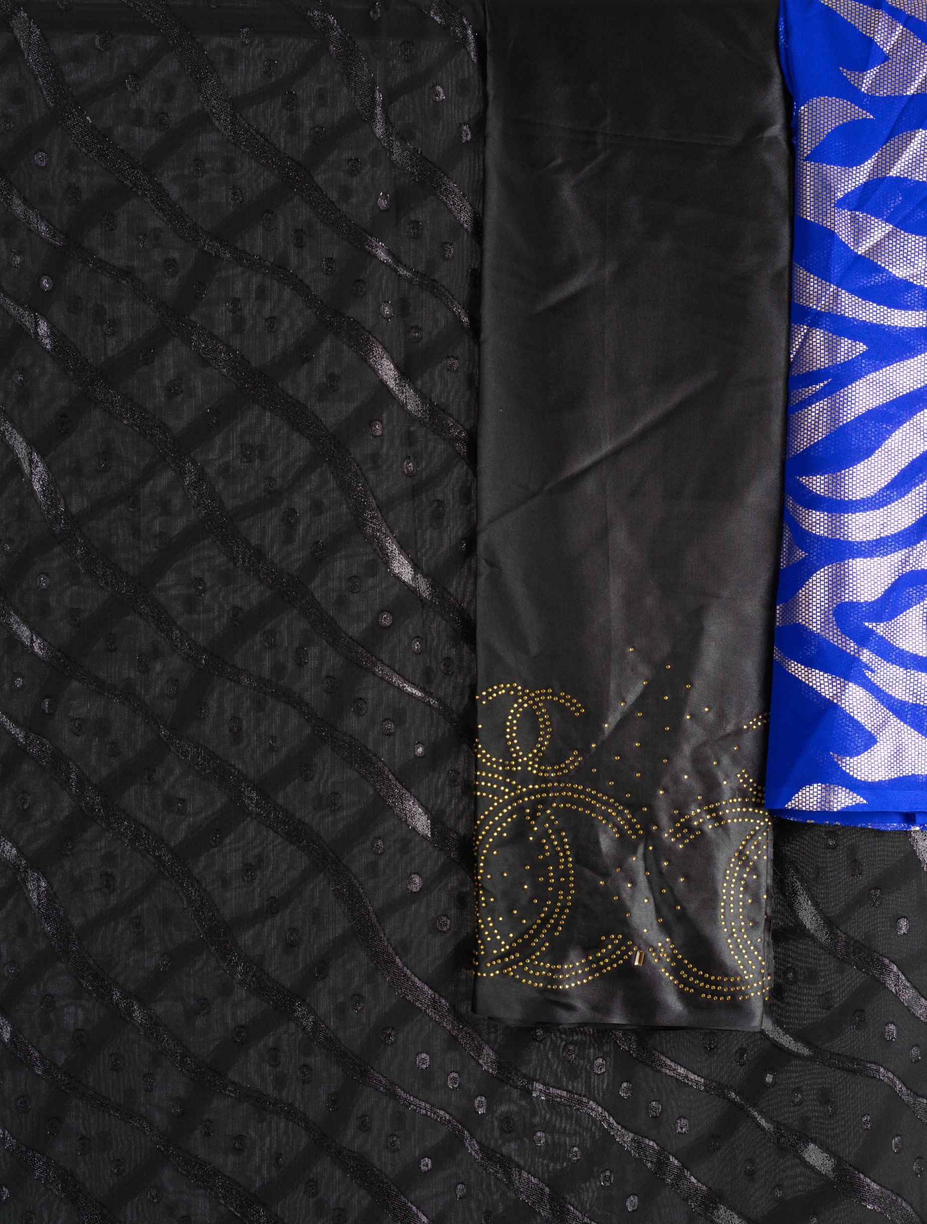 Black/ with blue scarf Sharaax Dirac Kabayare