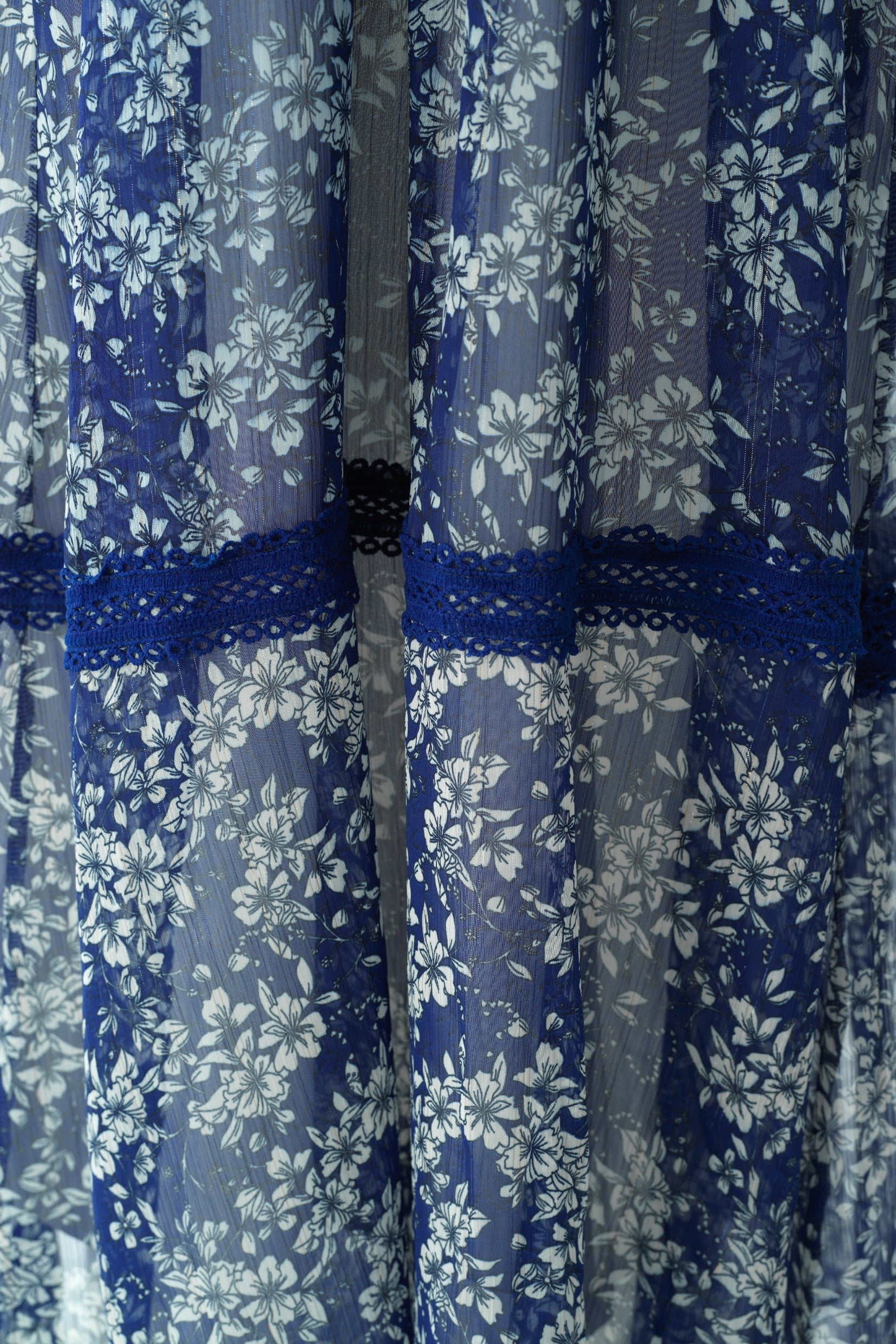 Blue Juliet print long sleeve maxi dress Kabayare