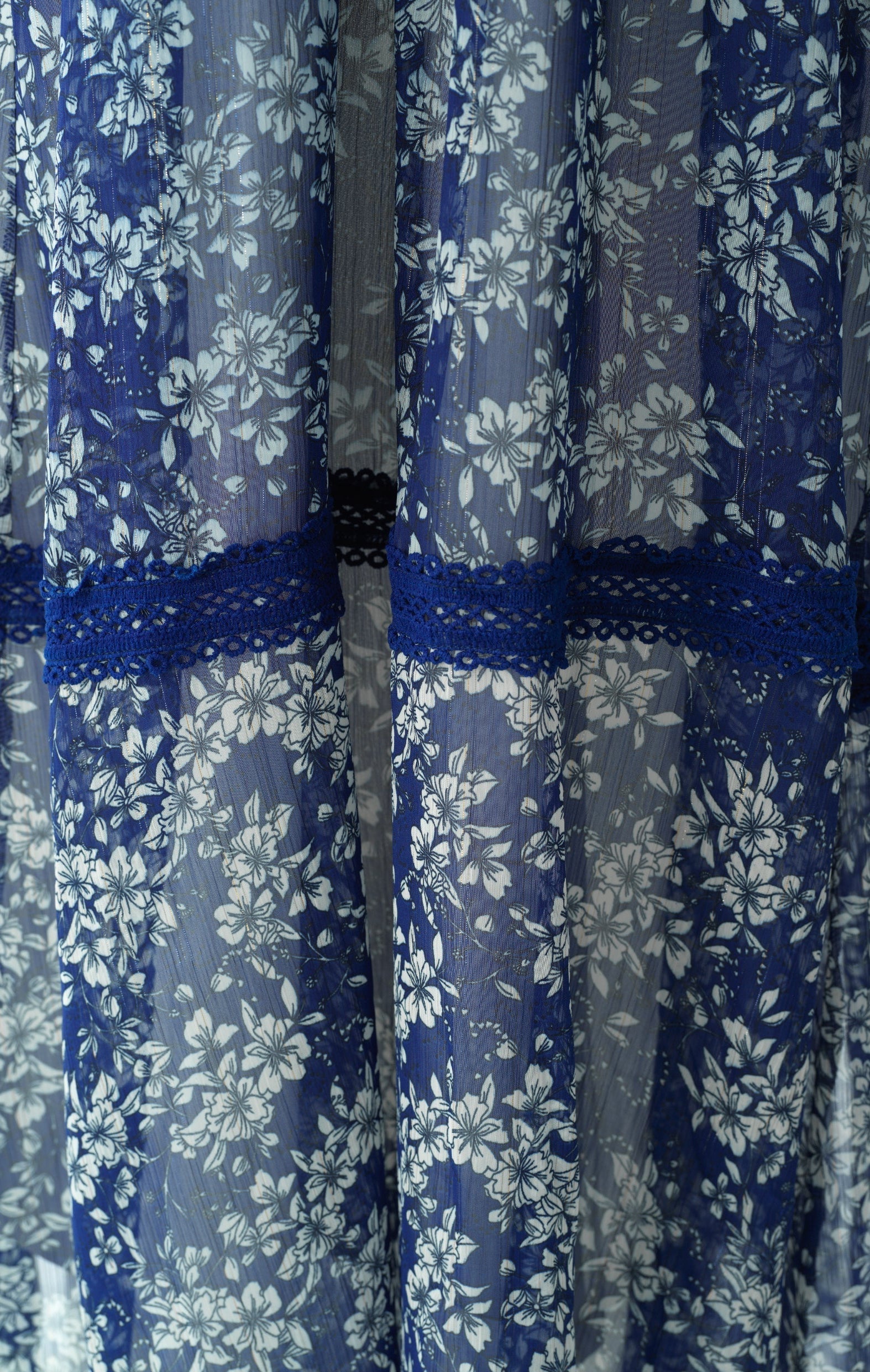 Blue Juliet print long sleeve maxi dress Kabayare