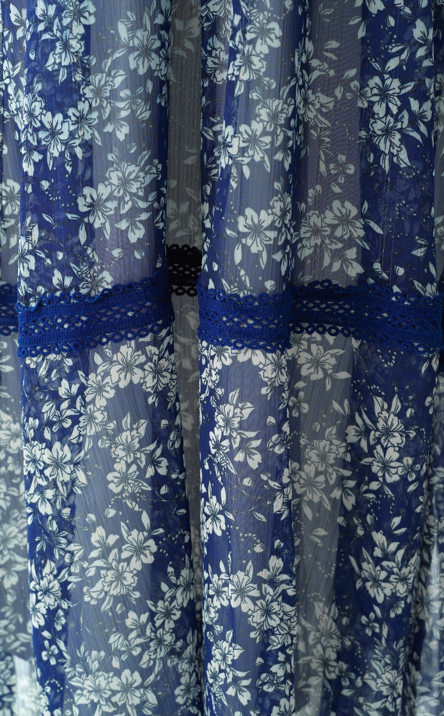 Blue Juliet print long sleeve maxi dress Kabayare