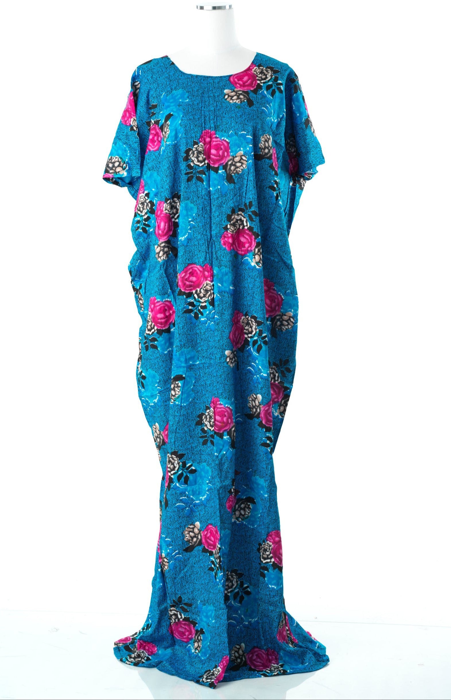 Blue with floral print bati dress Kabayare
